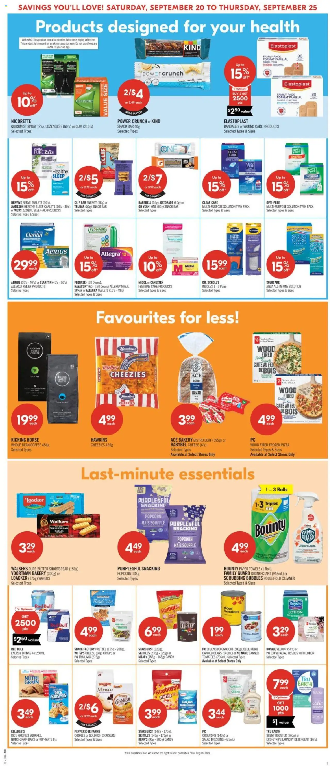 Shoppers flyer valid from 20.09.2025 | Page: 16 | Products: Cookies, Case, Coffee, Pizza