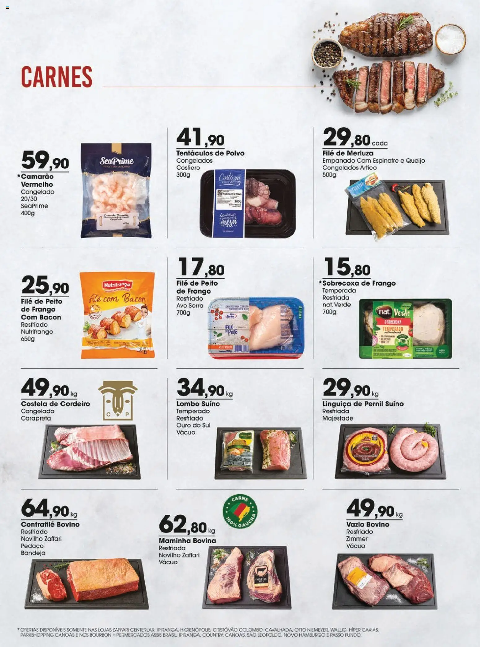 Zaffari Folheto - válido de 04.11.2025 | Página: 12 | Produtos: Cordeiro, Queijo, Carne, Bourbon