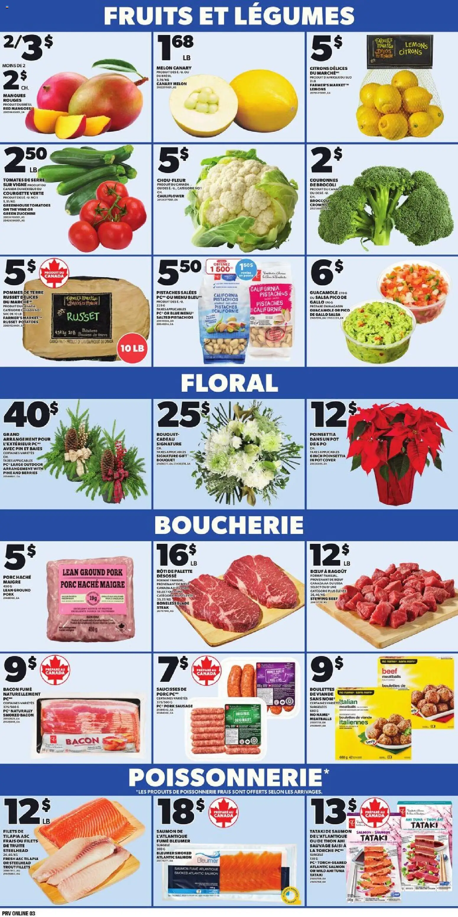Provigo flyer valid from 13.11.2025 | Page: 3 | Products: Beef, PC, Potatoes, Pork