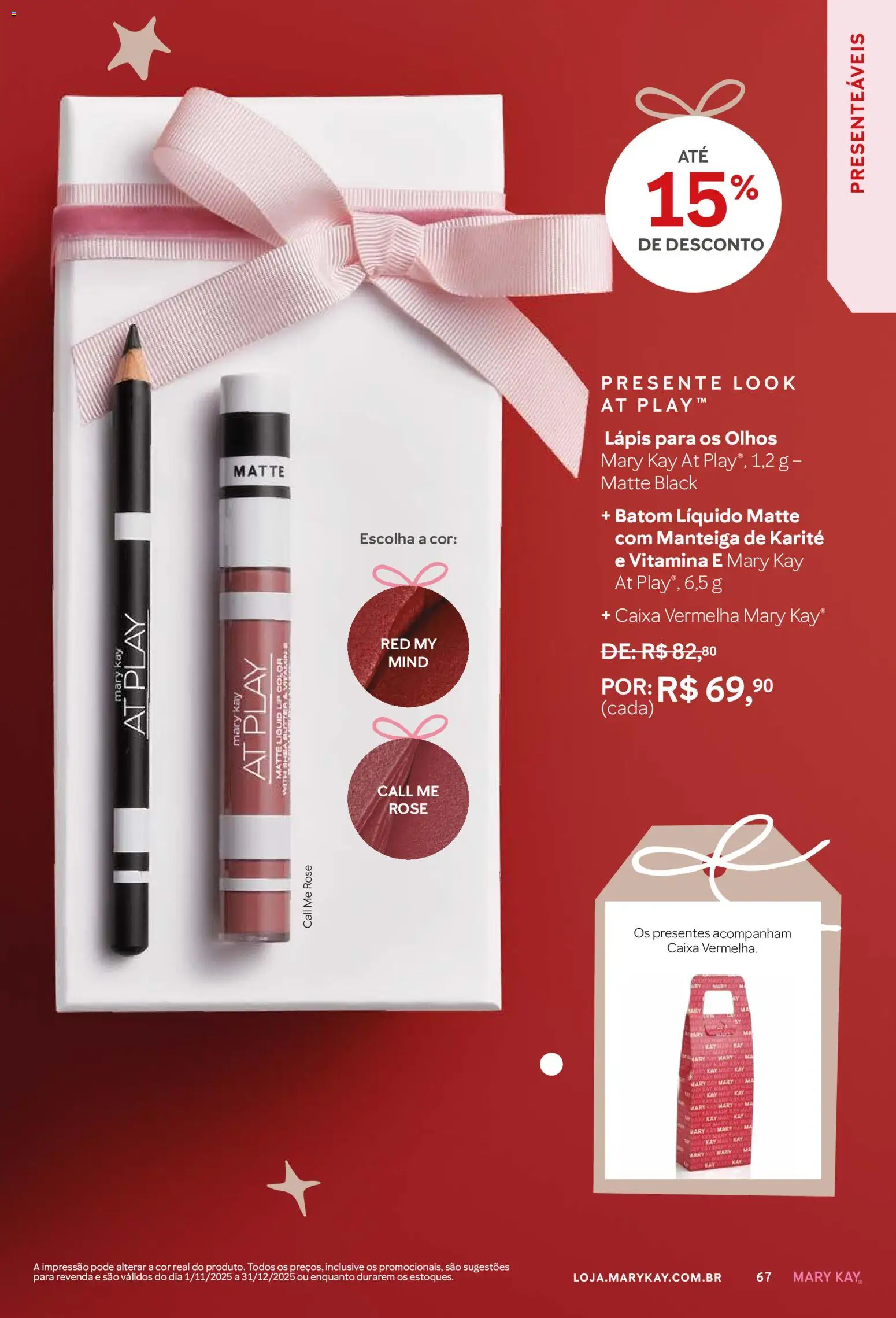 Mary Kay Folheto - válido de 01.11.2025 | Página: 67 | Produtos: Batom, Lápis, Caixa, Manteiga