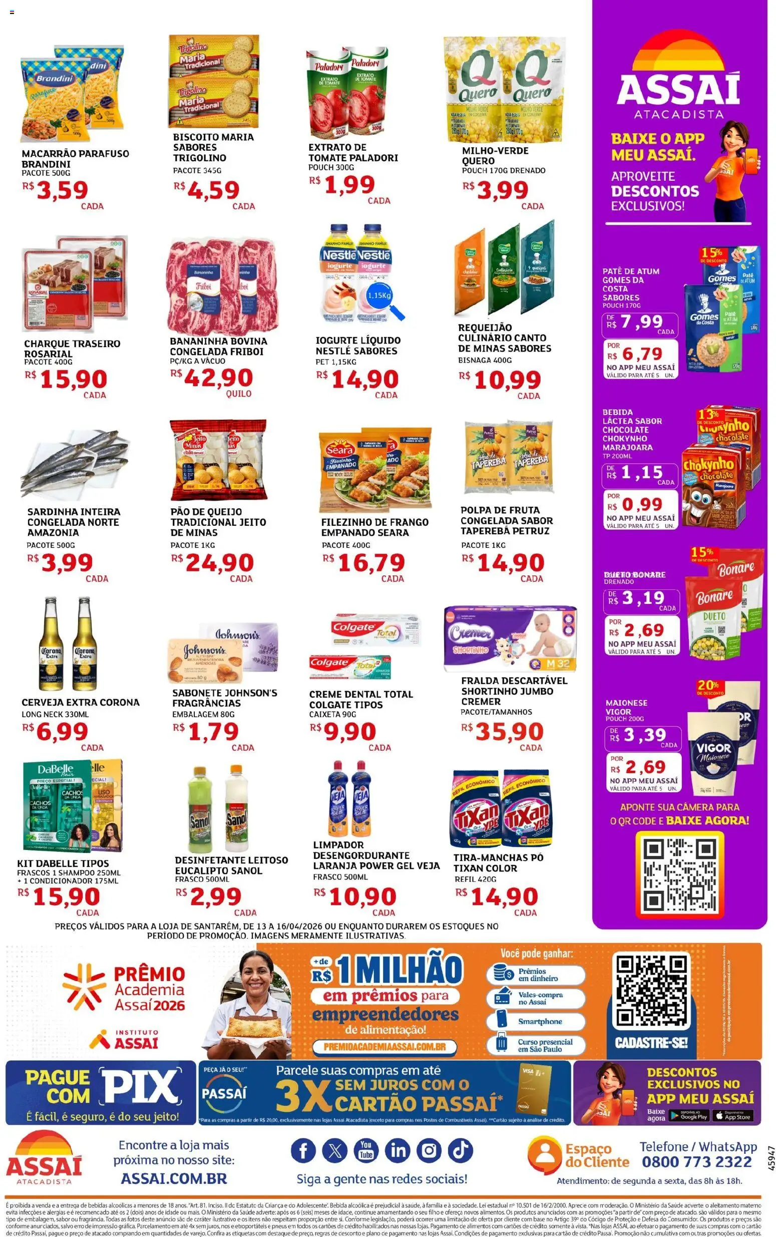 Assaí Atacadista Folheto - válido de 13.04.2026 | Página: 2 | Produtos: Shampoo, Bebida, Atum, Requeijão