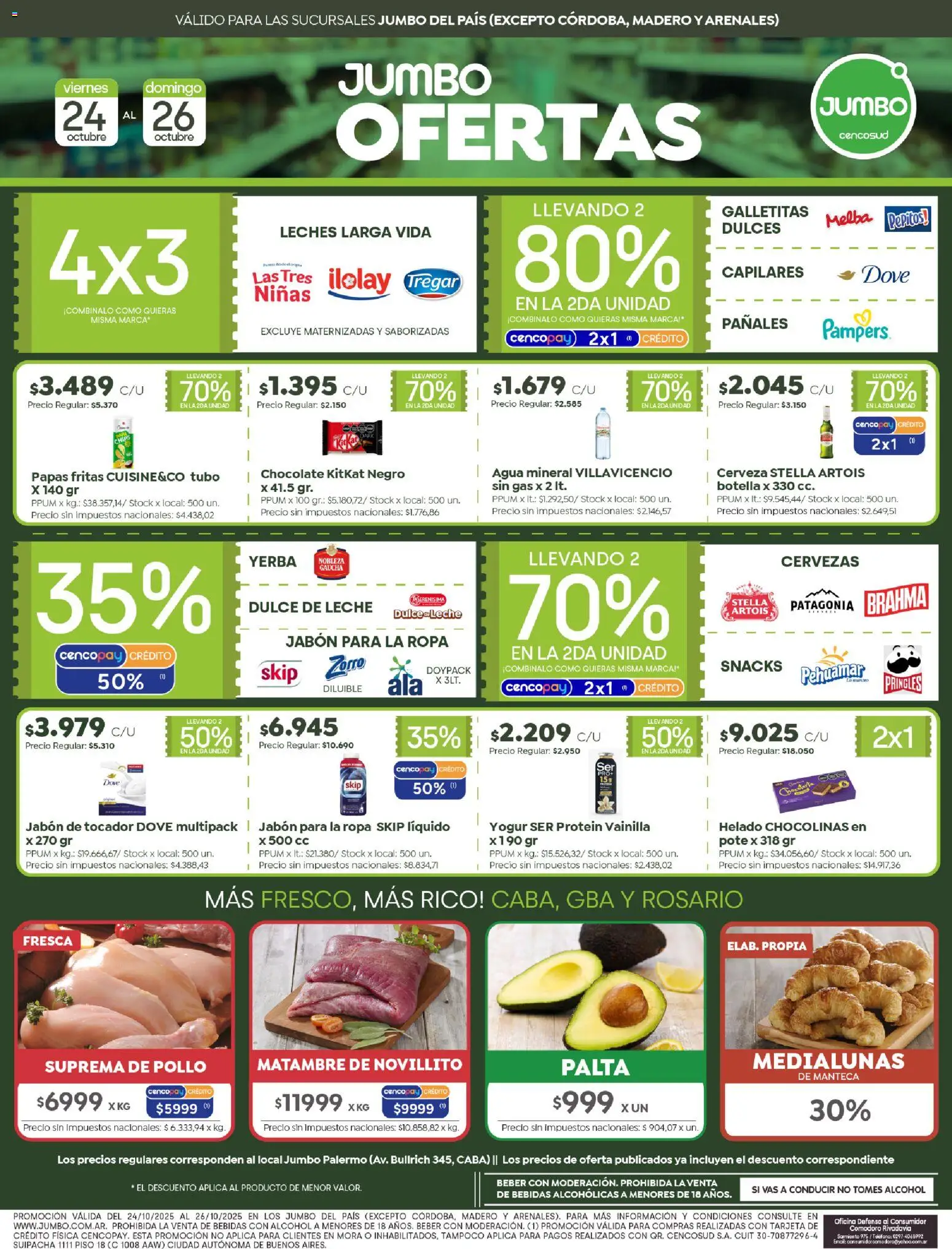 Jumbo - Ofertas | Rosario │ válido desde el 24.10.2025 | Página: 1 | Productos: Galletitas, Pollo, Yerba, Pañales