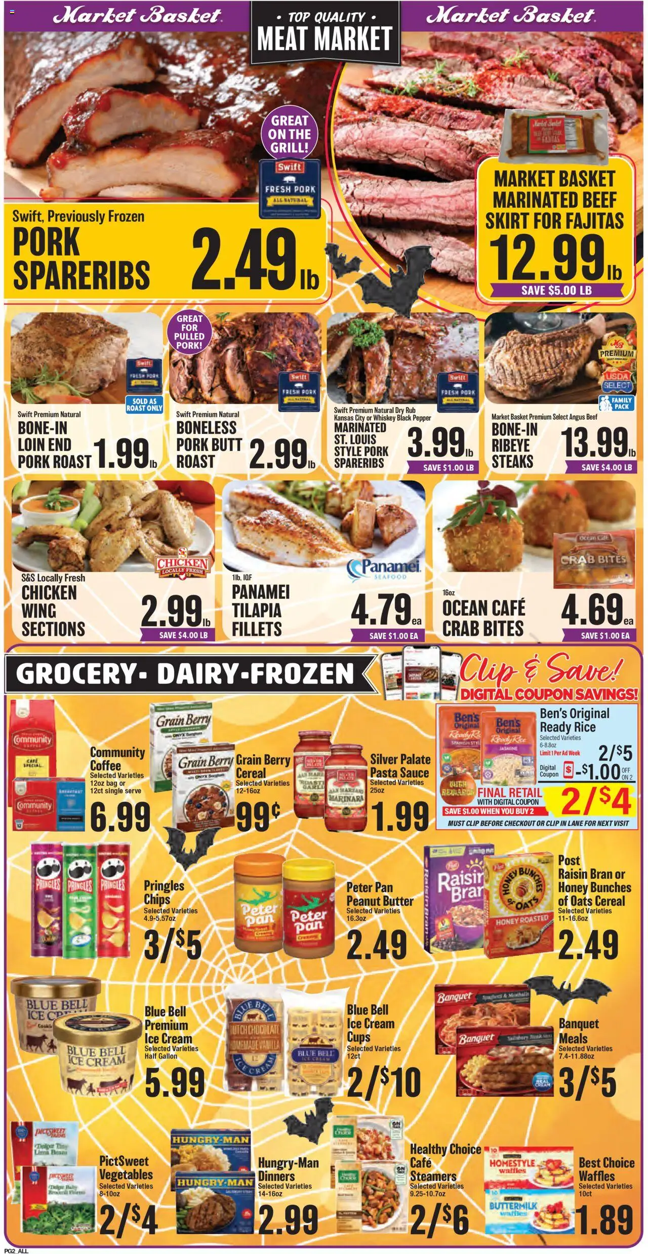 Market Basket - Southeast Texas - valid from 01.10.2025 | Page: 2 | Products: Ice cream, Pepper, Seafood, Bag