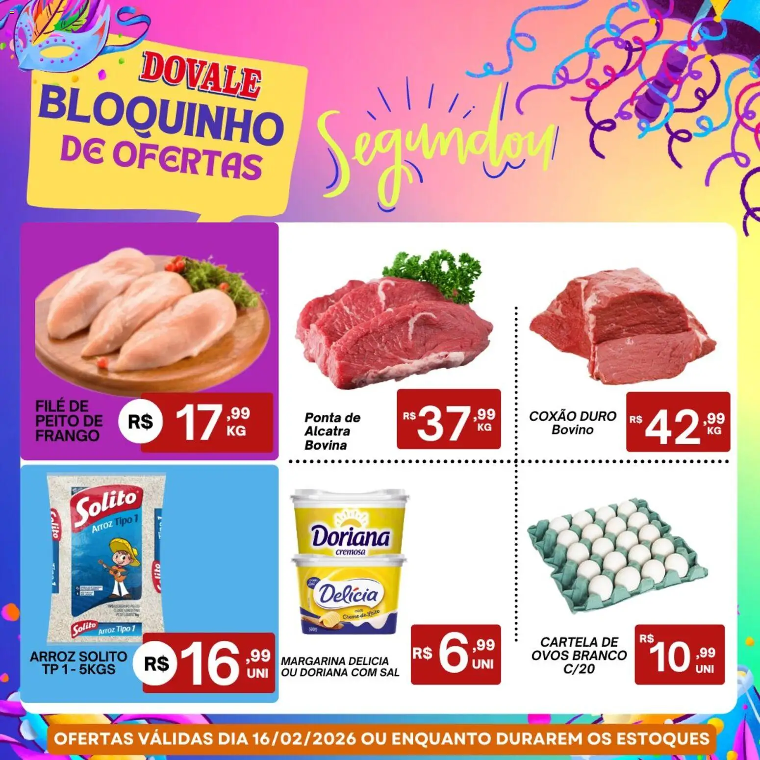 Dovale Folheto - válido de 16.02.2026 | Página: 1 | Produtos: Doriana, Creme, Frango, Margarina