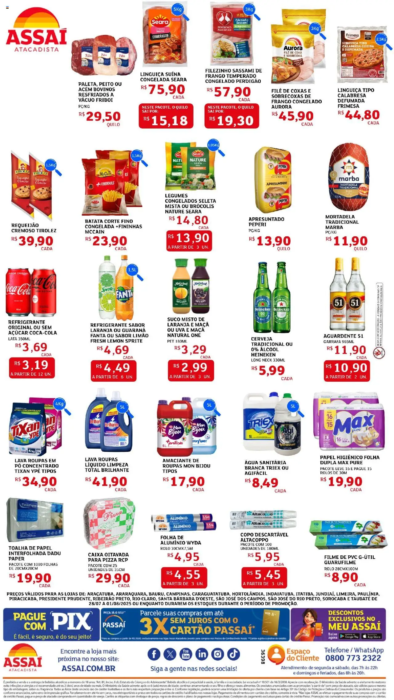 Assaí Atacadista Folheto - válido de 28.07.2025 | Página: 2 | Produtos: Suco, Base, Roupas, Açúcar