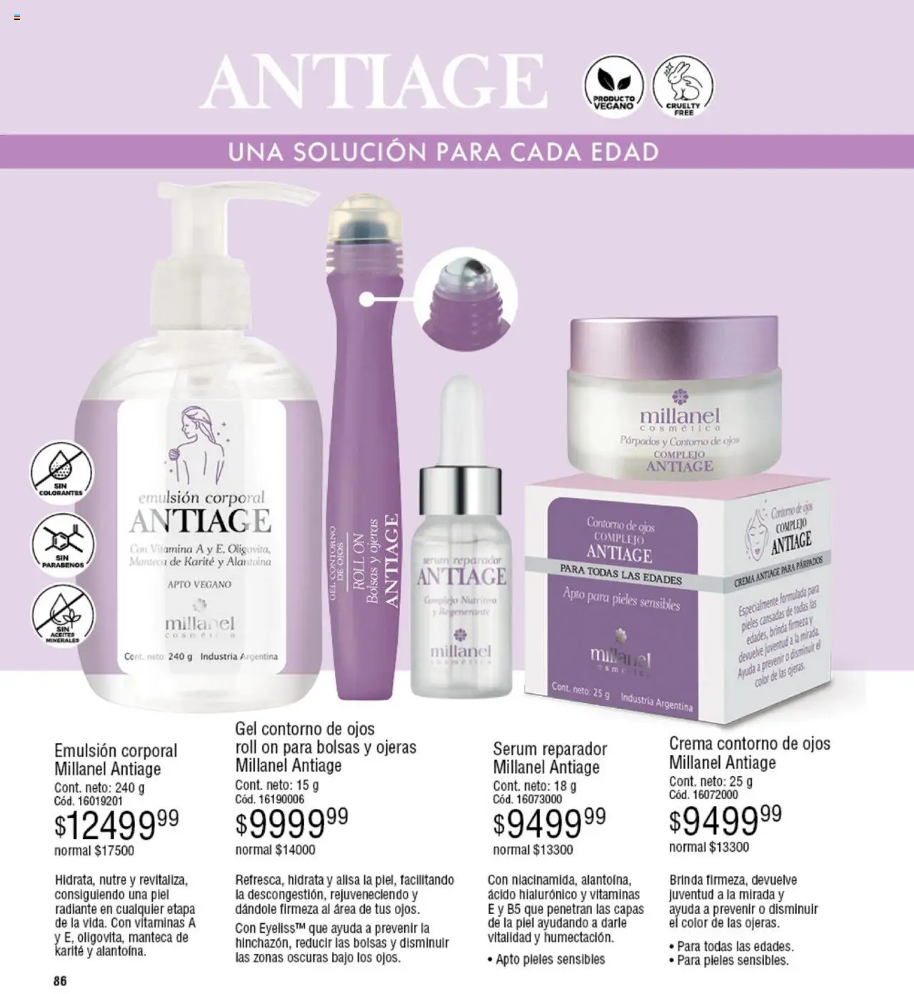Millanel catálogo │ válido desde el 23.06.2025 | Página: 86 | Productos: Contorno de ojos, Serum, Contorno, Emulsión
