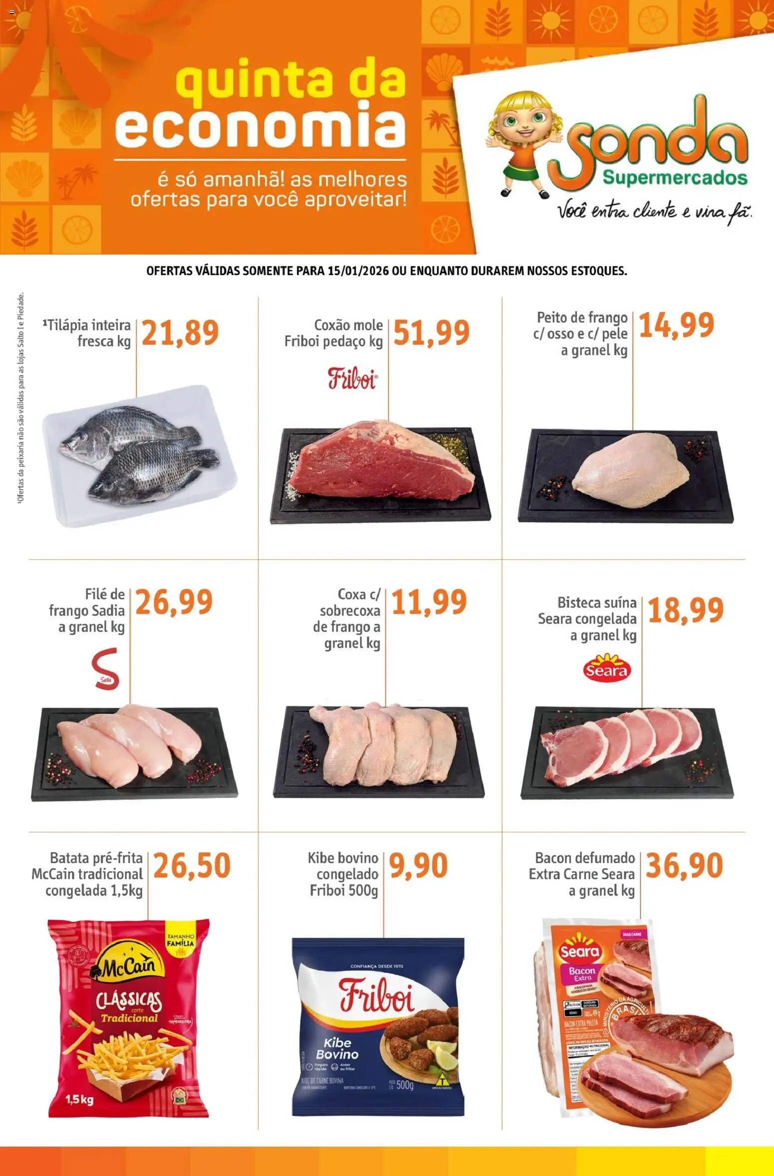 Sonda Folheto - válido de 15.01.2026 | Página: 1 | Produtos: Carne, Batata, Frango, Peito de frango