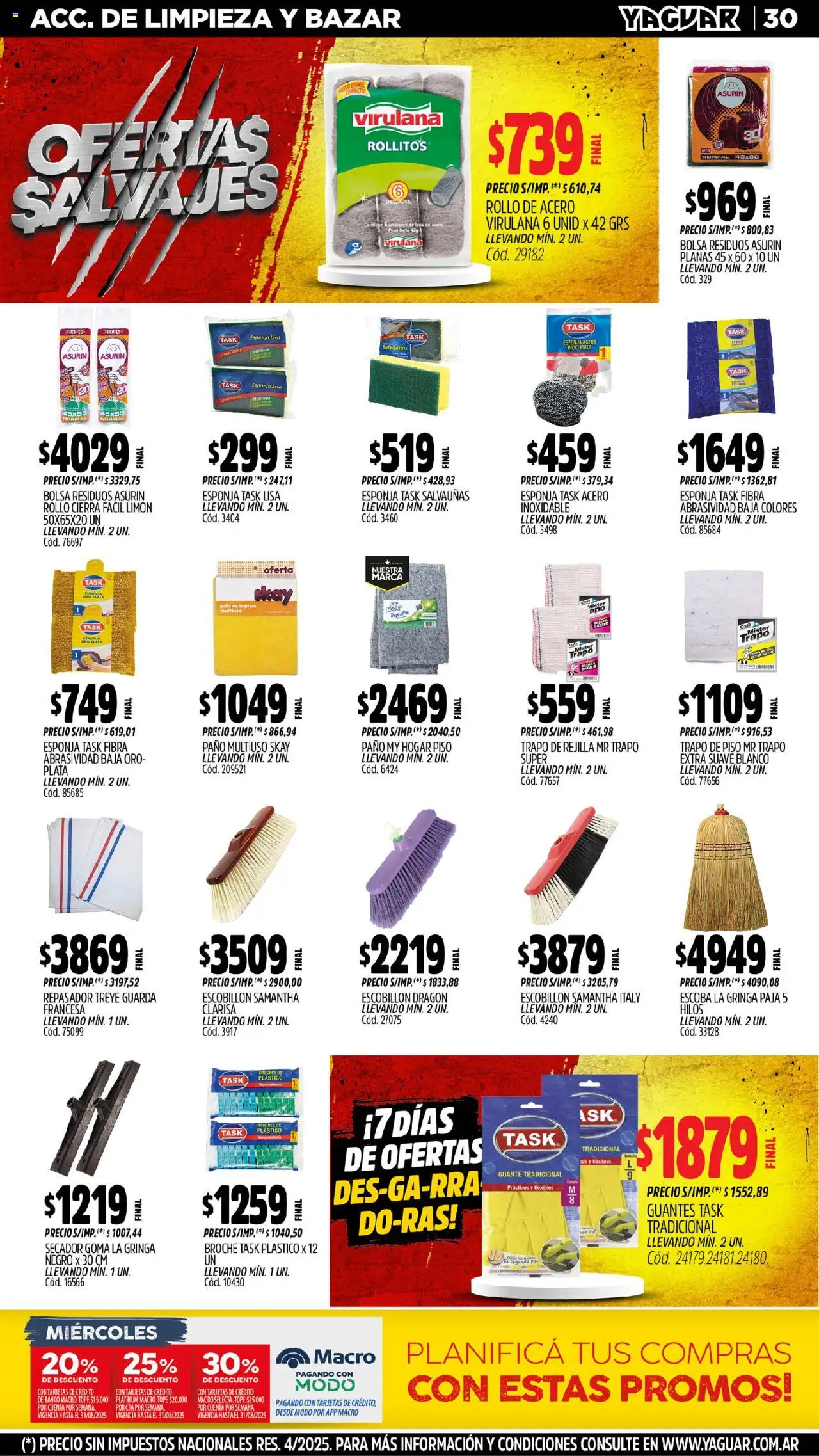 Yaguar - Moreno │ válido desde el 04.08.2025 | Página: 31 | Productos: Guante, Rejilla, Esponja, Escoba