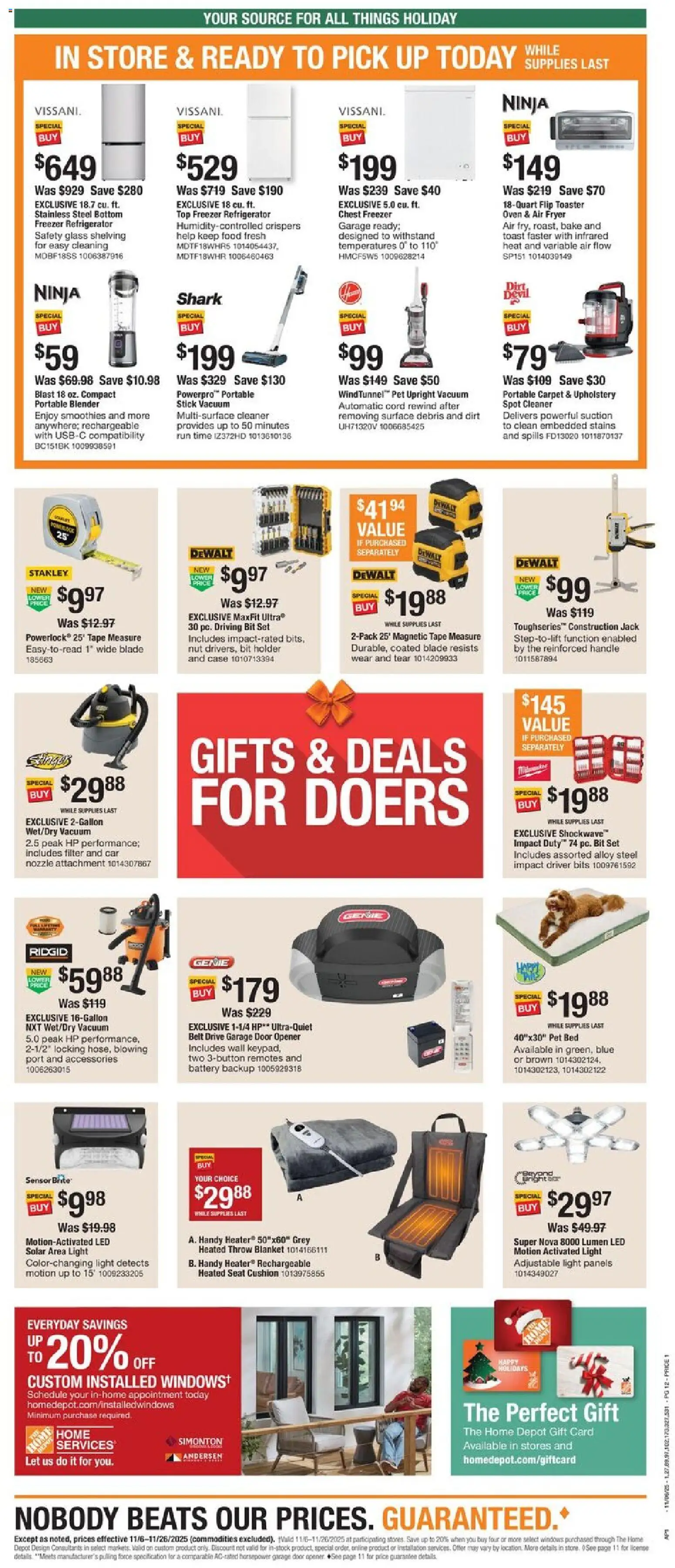 Home Depot Local Ad - GA - valid from 06.11.2025 | Page: 12 | Products: Fryer, Vacuum, Tape Measure, Freezer
