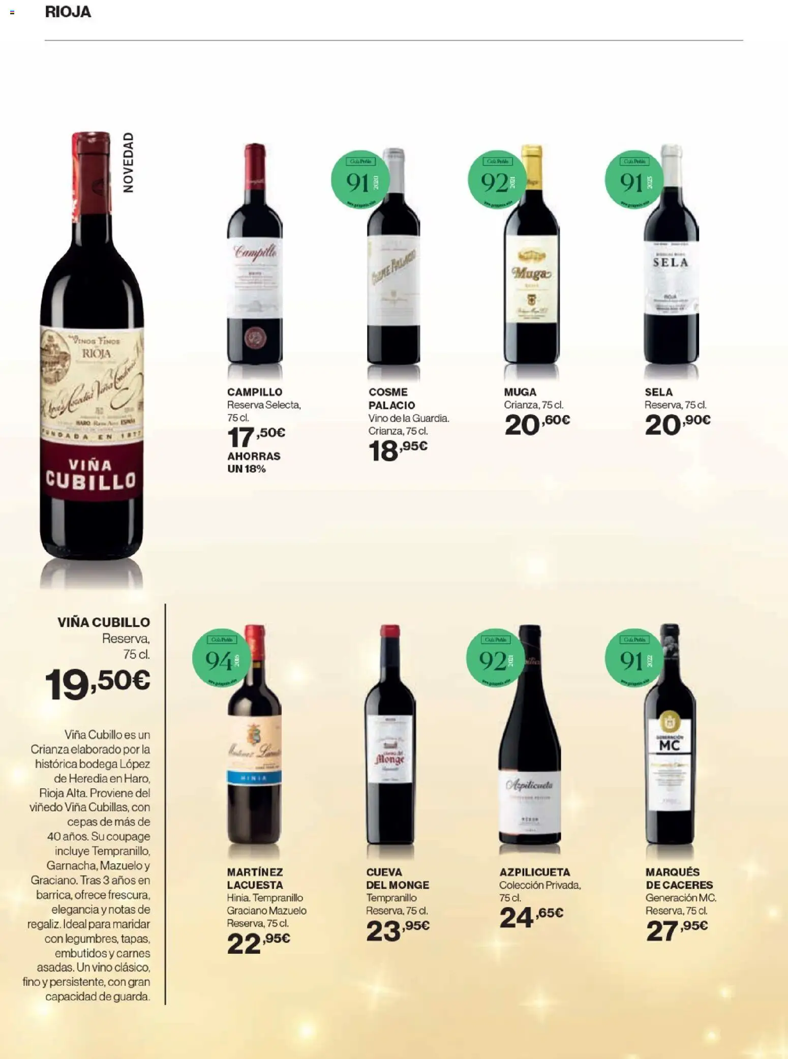 Nuevas ofertas de El Corte Inglés válidas en toda la República Mexicana desde el 20.11.2025. ¡Encuentra las mejores ofertas en El Corte Inglés catálogo La Bodega ! | Página: 12 | Productos: Vino