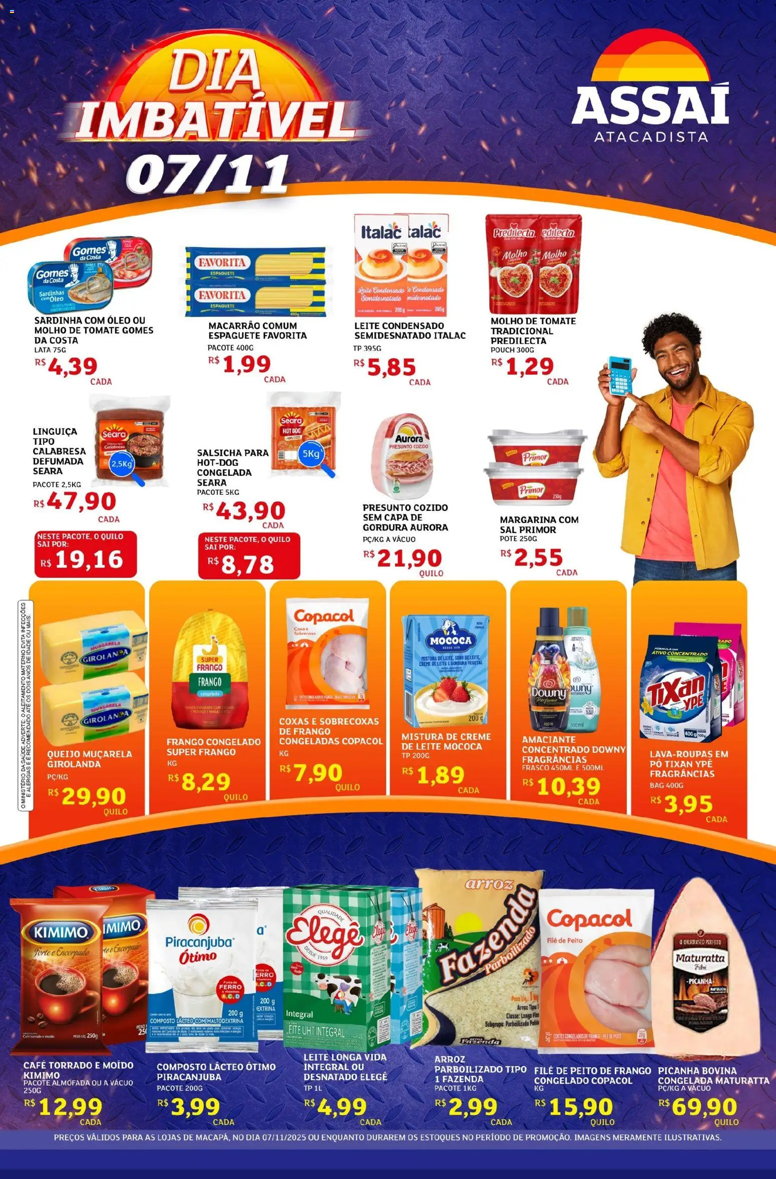 Assaí Atacadista Folheto - válido de 07.11.2025 | Página: 1 | Produtos: Perfume, Molho de tomate, Arroz, Peito de frango