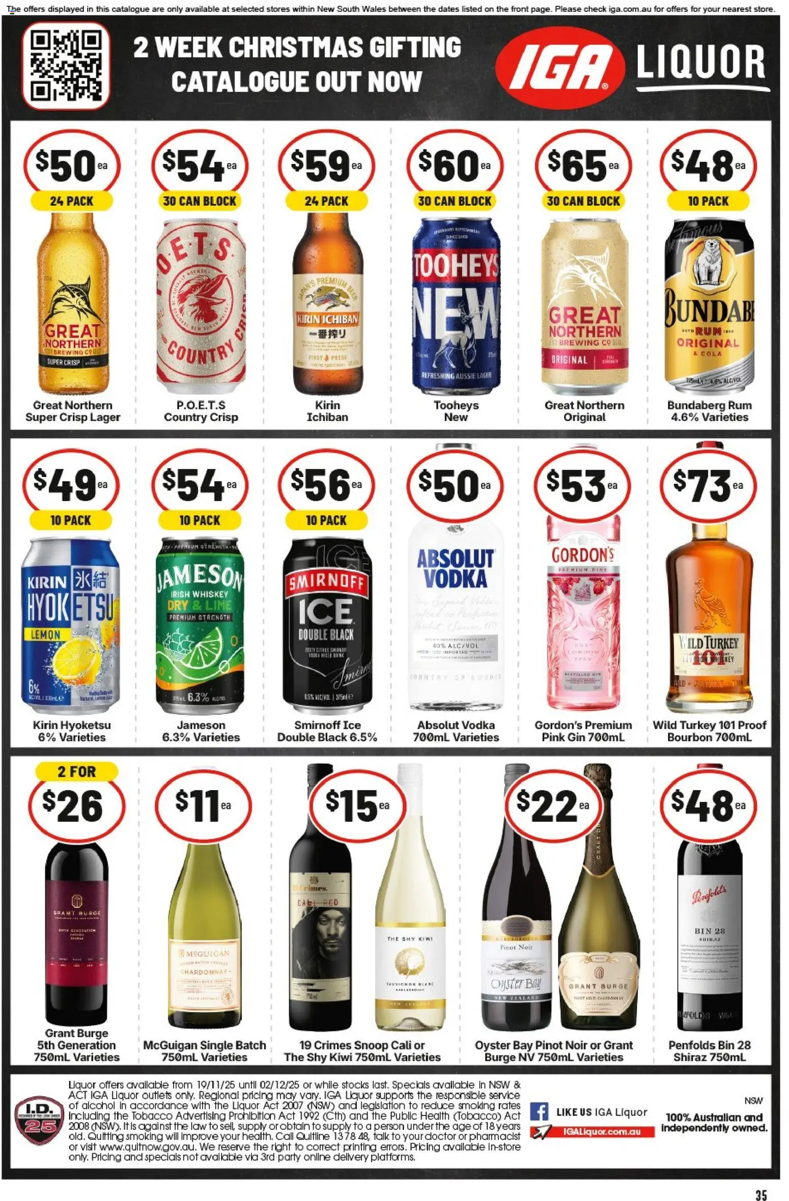 IGA catalogue - valid from 26.11.2025 | Page: 34 | Products: Gin, Vodka, Whiskey, Lime