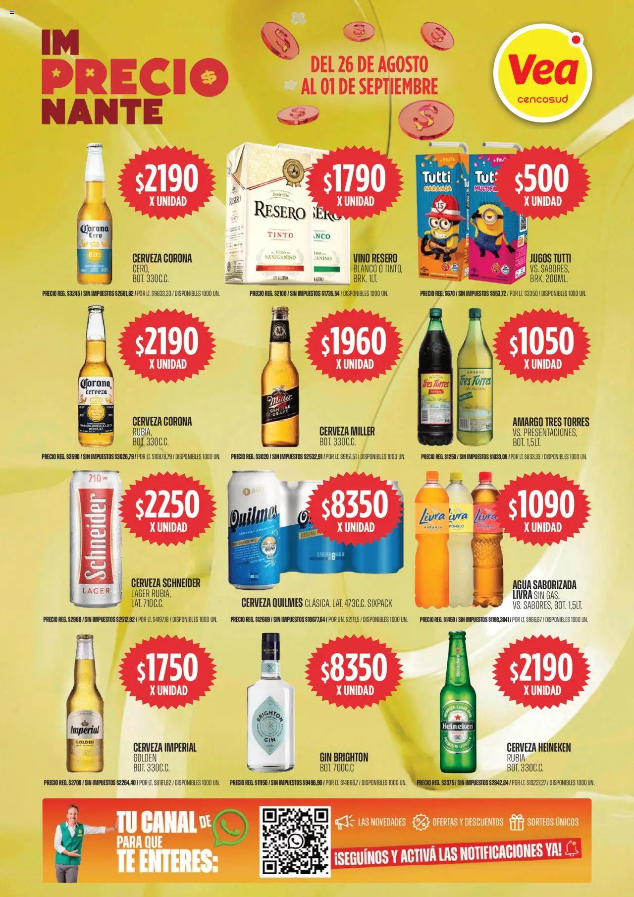 Vea - Oferta imPRECIOnante | Córdoba │ válido desde el 26.08.2025 | Página: 6 | Productos: Agua, Cerveza, Agua saborizada, Té