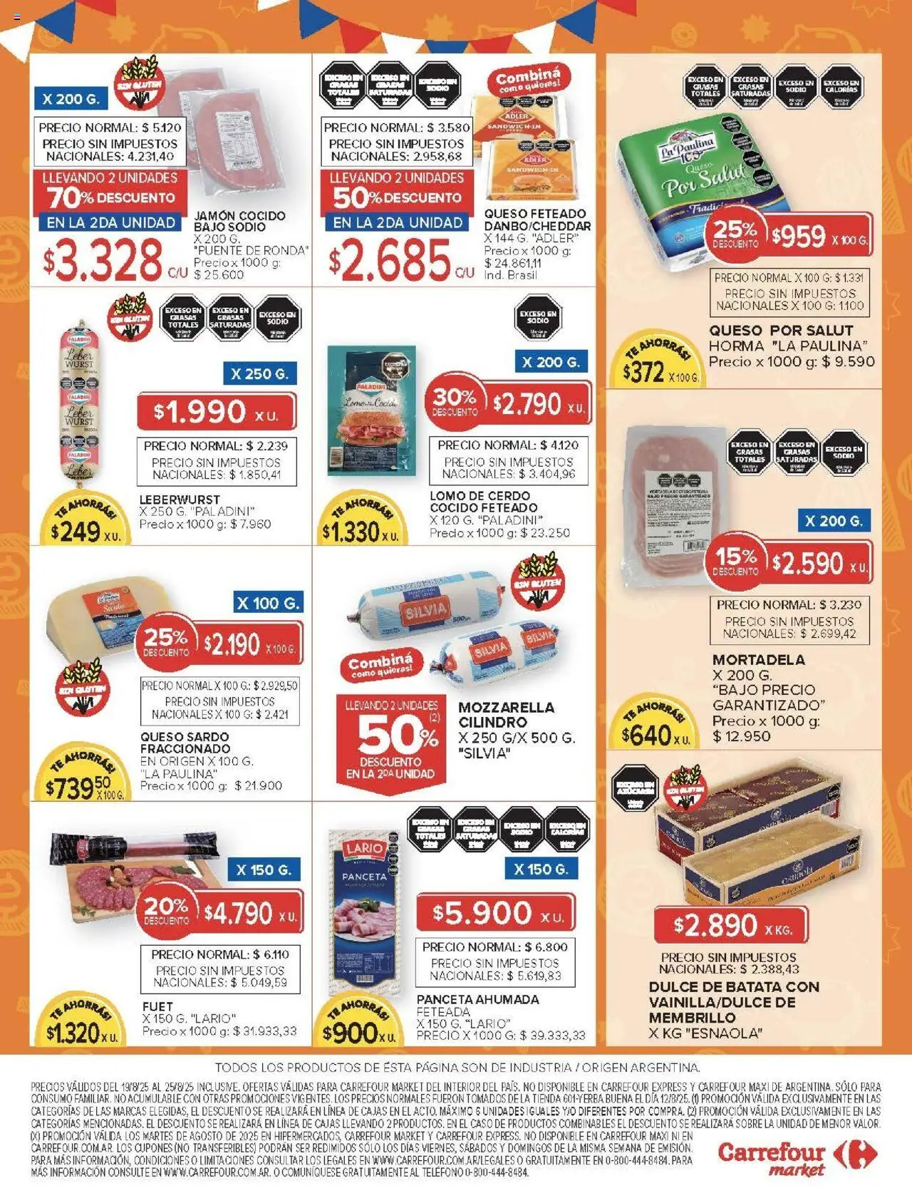 Carrefour ofertas - Catamarca │ válido desde el 19.08.2025 | Página: 35 | Productos: Mortadela, Batata, Panceta, Té