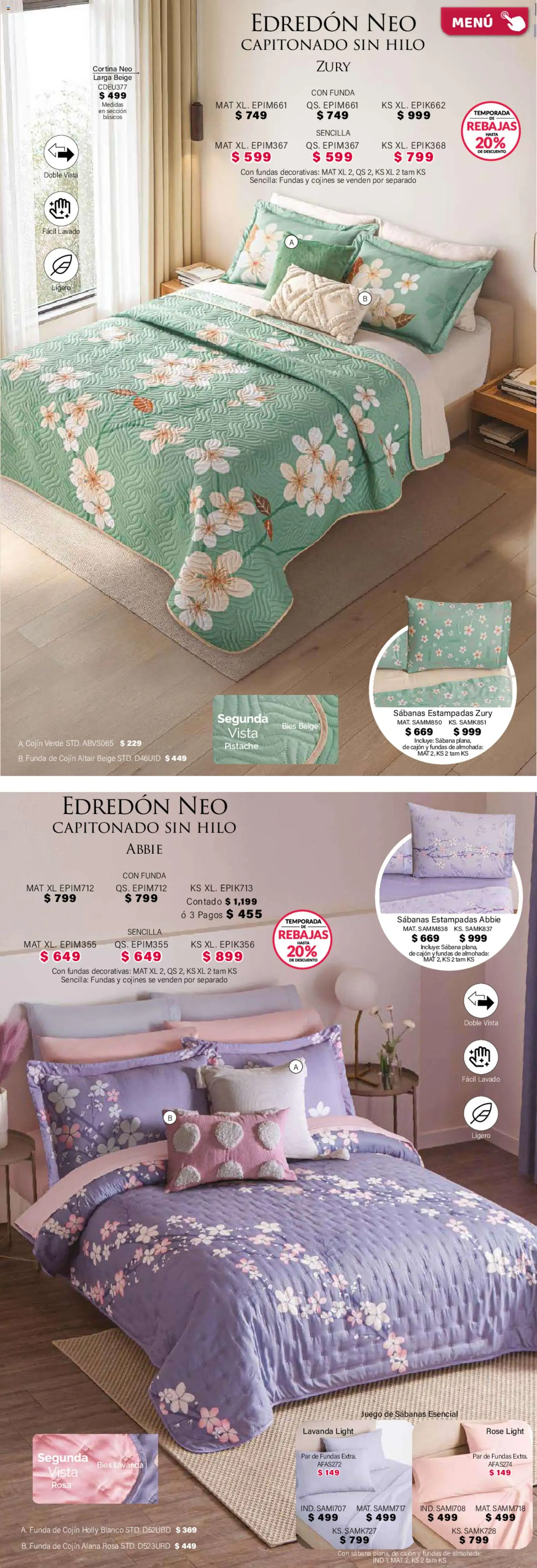 Nuevas ofertas de Colchas Concord válidas en toda la República Mexicana desde el 01.02.2026. ¡Encuentra las mejores ofertas en Colchas Concord catálogo! | Página: 54 | Productos: Juego, Funda, Almohada, Sabanas