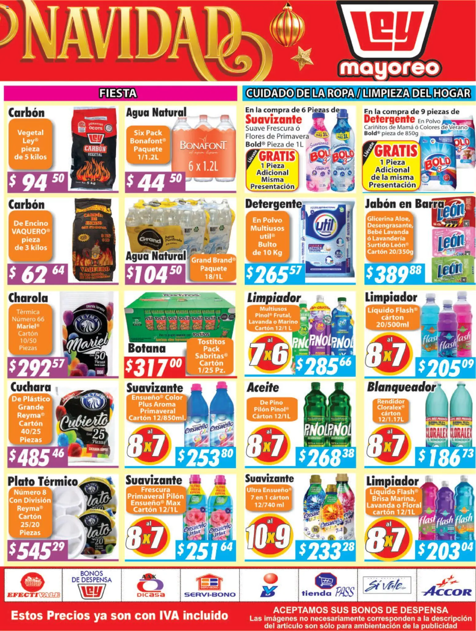 Nuevas ofertas de Casa Ley válidas en toda la República Mexicana desde el 22.12.2025. ¡Encuentra las mejores ofertas en Casa Ley folleto Nogales! | Página: 4 | Productos: Agua, Ropa, Cuchara, Polvo