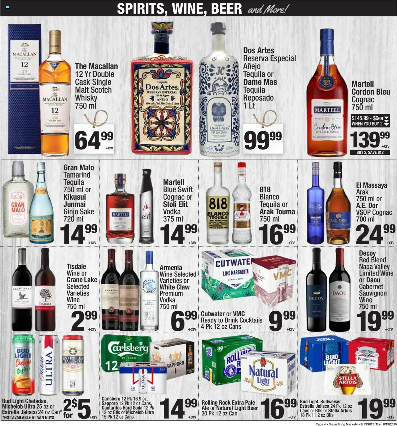Super King - Weekly Ad - valid from 13.08.2025 | Page: 4 | Products: Wine, Beer, Vodka, Lime