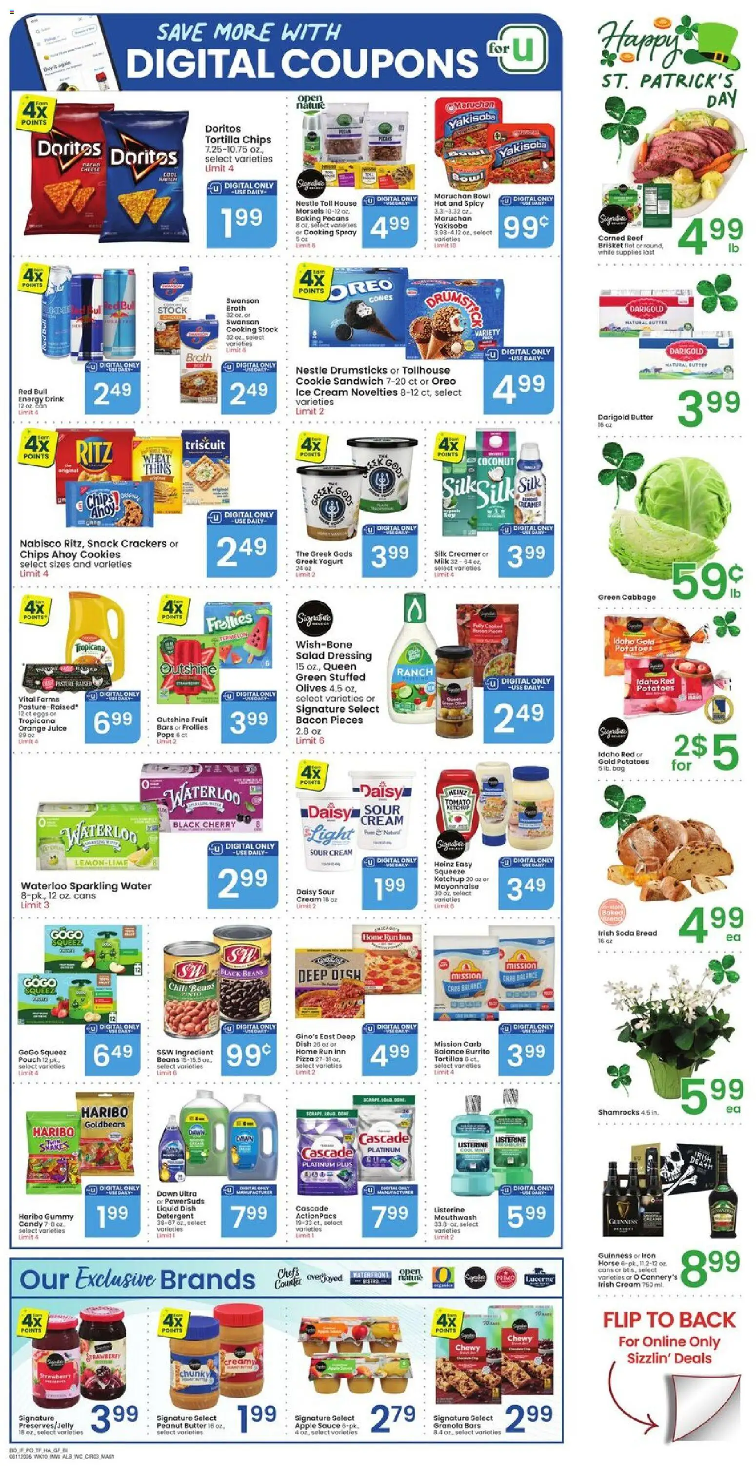 Albertsons Weekly Ad - valid from 11.03.2026 | Page: 2 | Products: Milk, Pizza, Juice, Sour cream
