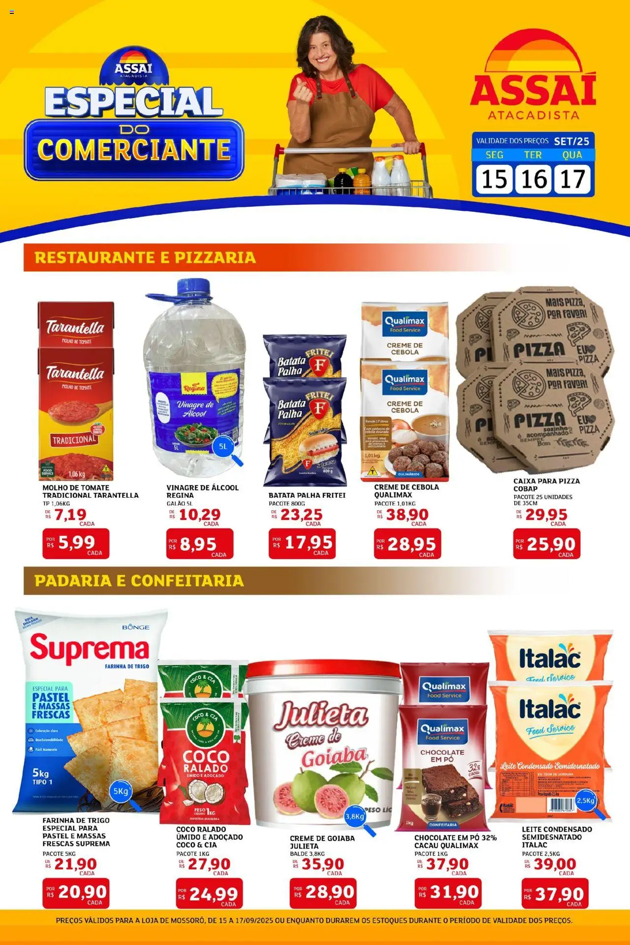 Assaí Atacadista Folheto - válido de 15.09.2025 | Página: 1 | Produtos: Cebola, Creme, Batata, Leite condensado