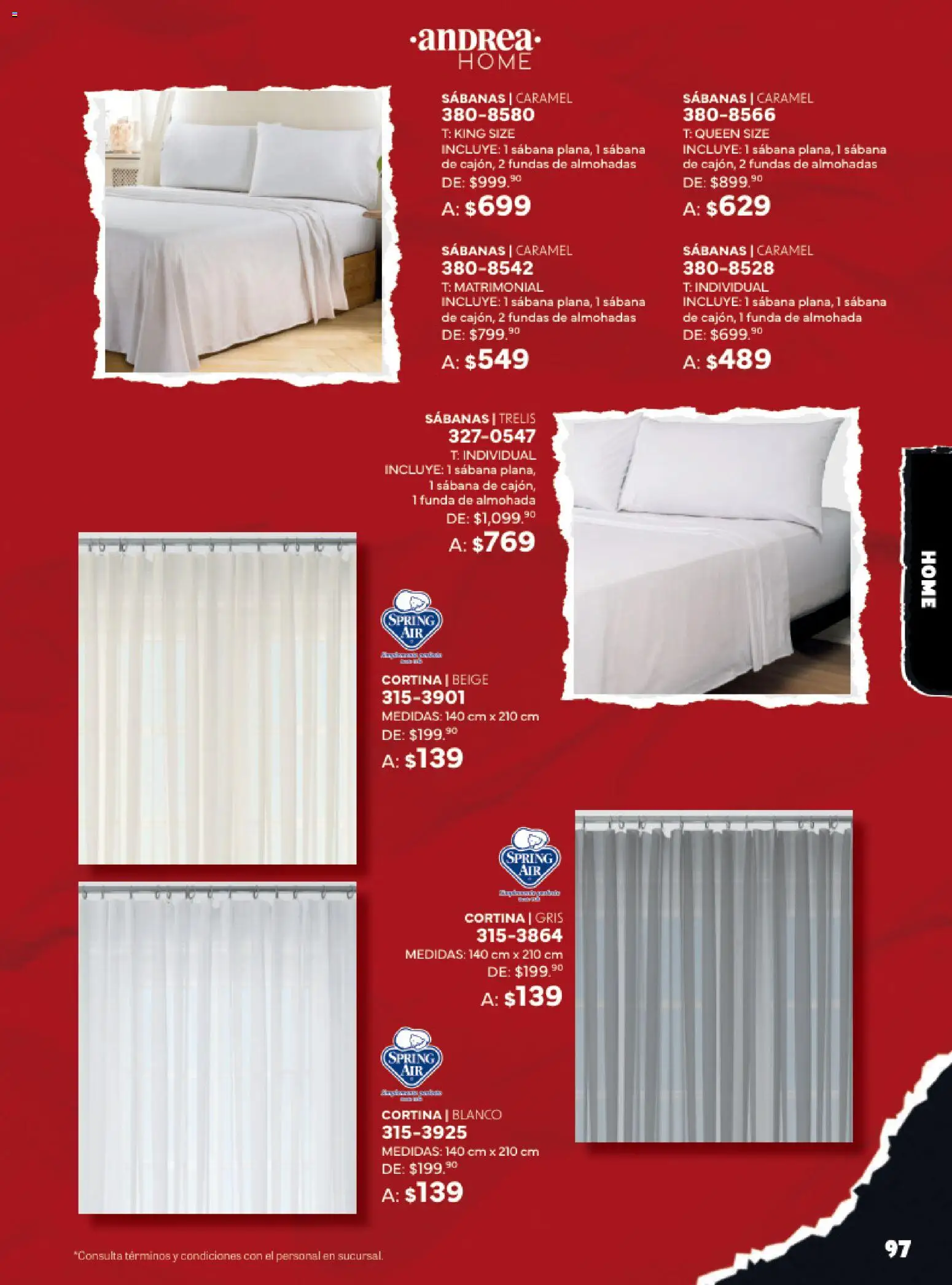 Nuevas ofertas de Andrea válidas en toda la República Mexicana desde el 02.11.2025. ¡Encuentra las mejores ofertas en Andrea Buen Fin ! | Página: 97 | Productos: Funda, Funda de almohada, Almohada, Sabanas