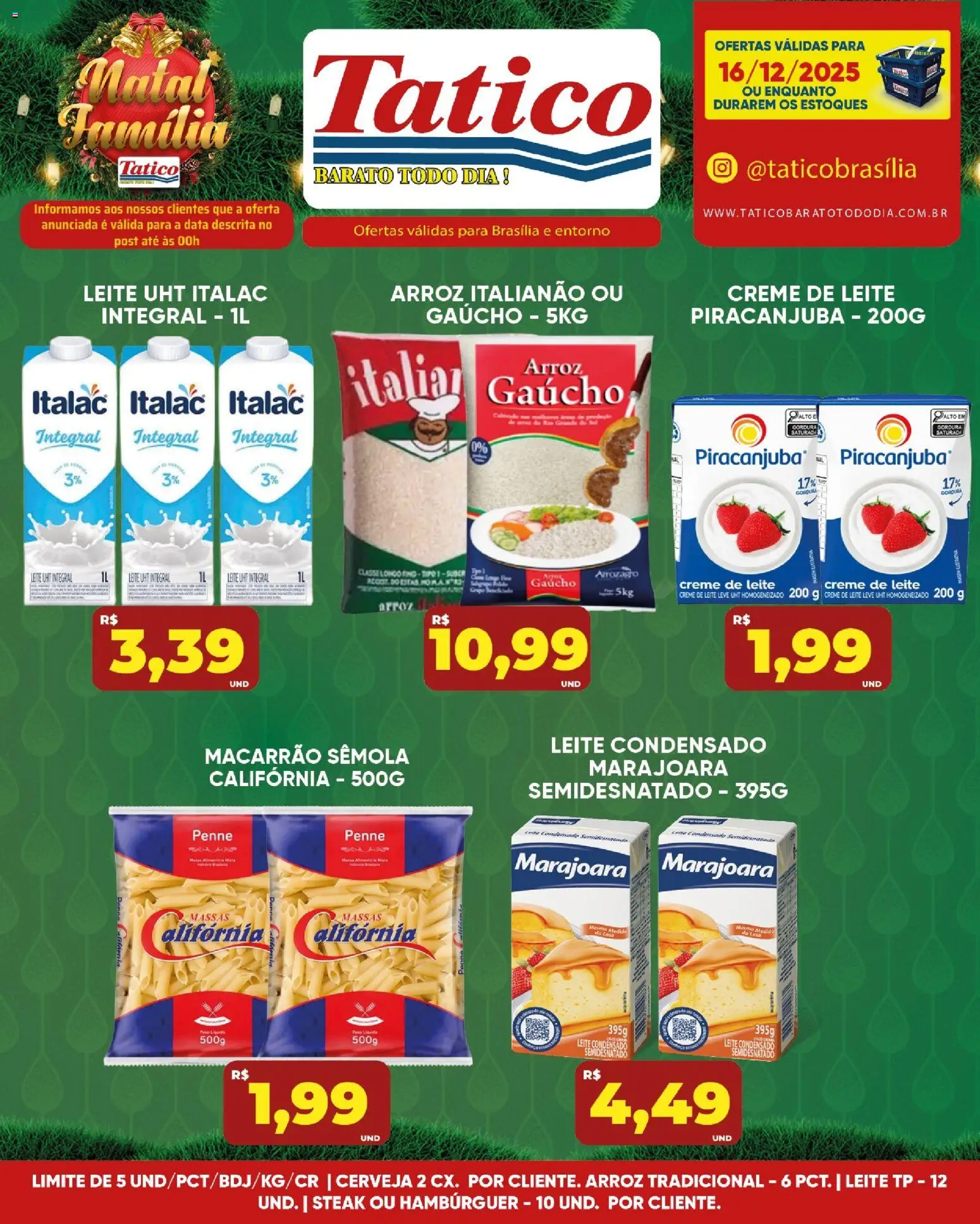 Tatico Folheto - válido de 17.12.2025 | Página: 30 | Produtos: Leite, Arroz, Macarrão, Creme