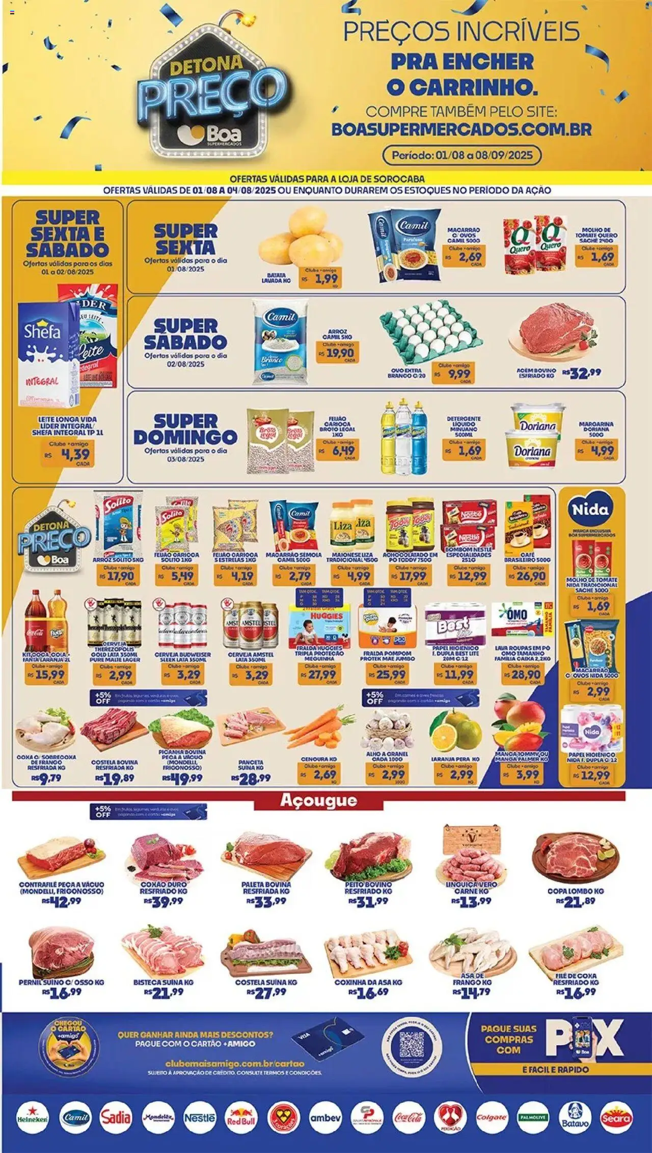 Boa Supermercados Folheto - válido de 01.08.2025 | Página: 2 | Produtos: Pó, Molho de tomate, Picanha, Bombom
