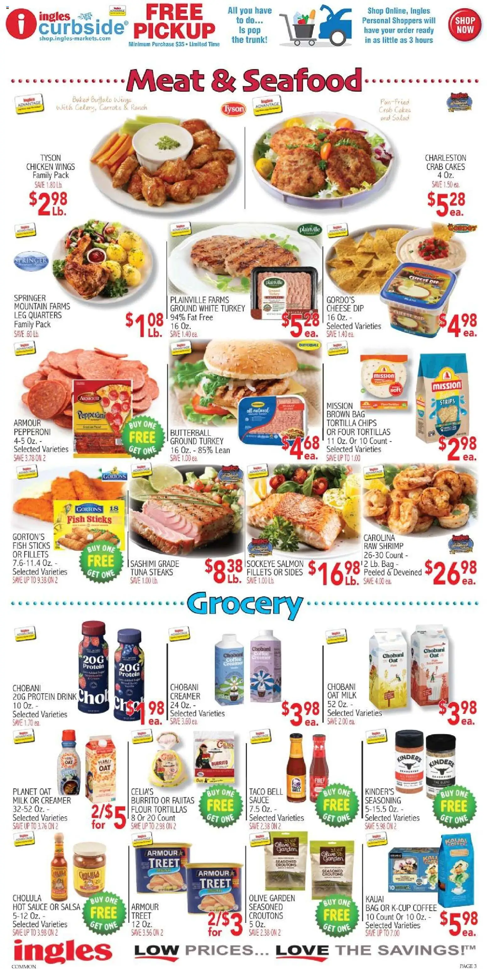 Ingles Weekly Ad - valid from 29.04.2026 | Page: 3 | Products: Milk, Cheese, Seafood, Bag