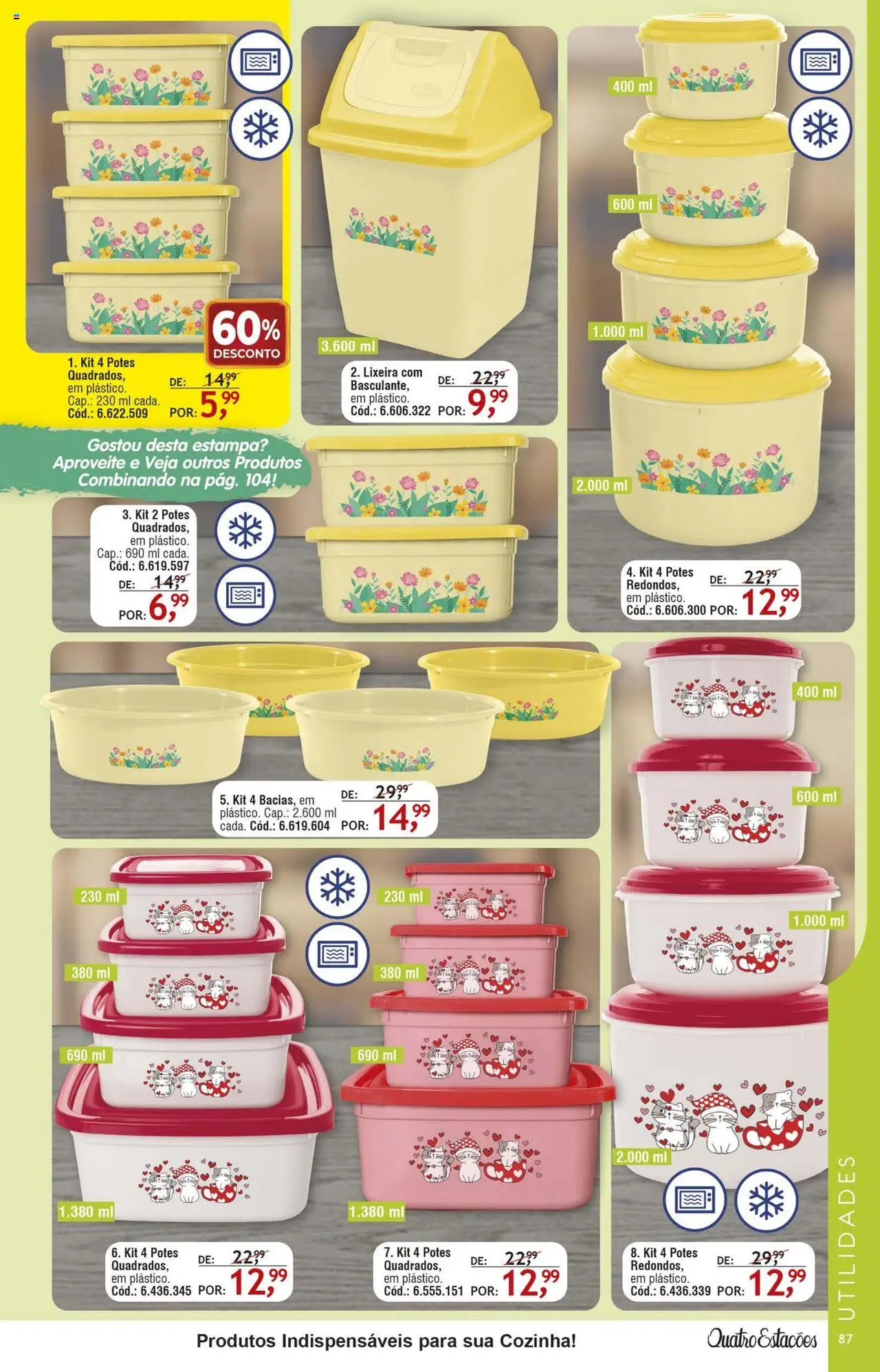 Quatro Estações Folheto - válido de 01.08.2025 | Página: 83 | Produtos: Lixeira, Potes