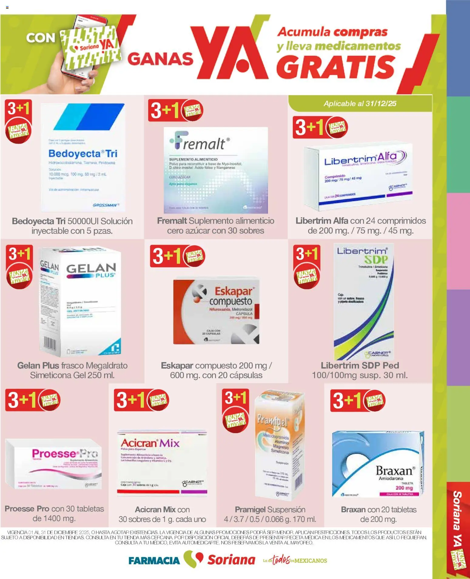Nuevas ofertas de Soriana válidas en toda la República Mexicana desde el 01.12.2025. ¡Encuentra las mejores ofertas en Soriana - Folleto Farmacia Soriana Diciembre Súper Nacional! | Página: 23