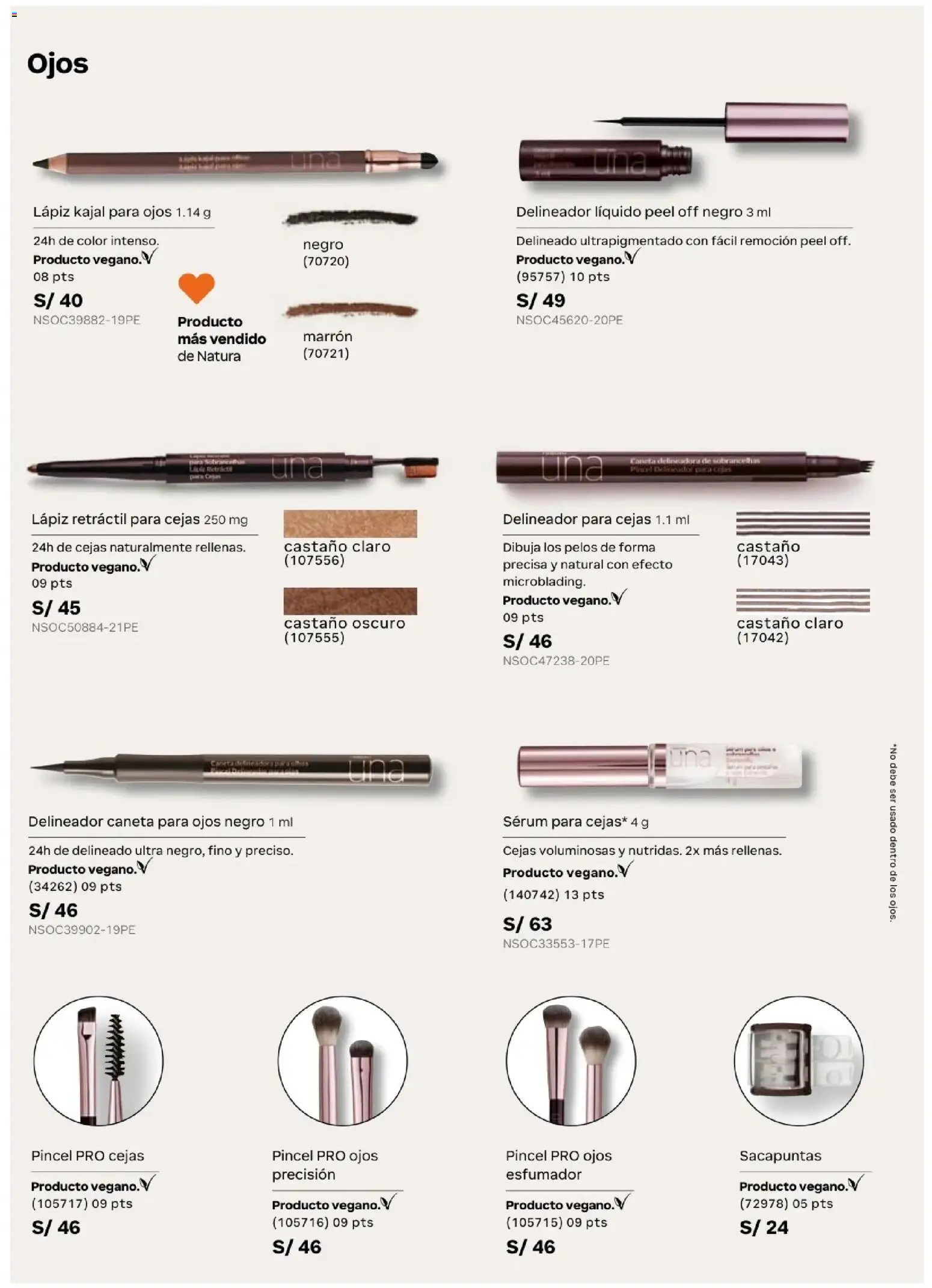 Catálogo Natura válido desde 31.03.2026 | Página: 69 | Productos: Delineador, Pincel, Sacapuntas