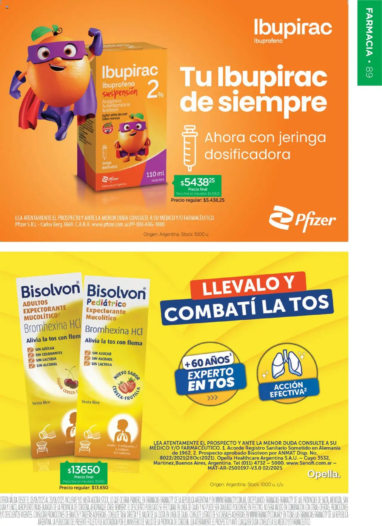 Farmacity catálogo │ válido desde el 03.06.2025 | Página: 89 | Productos: Frutilla, Azucar, Analgésico, Antiinflamatorio