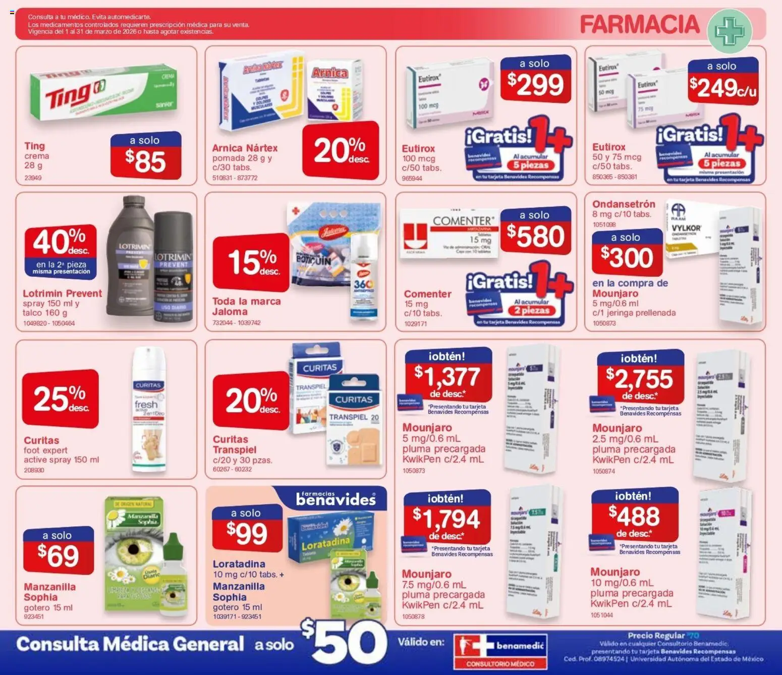 Nuevas ofertas de Farmacia Benavides válidas en toda la República Mexicana desde el 01.01.2026. ¡Encuentra las mejores ofertas en Farmacia Benavides catálogo! | Página: 7 | Productos: Crema, Pomada