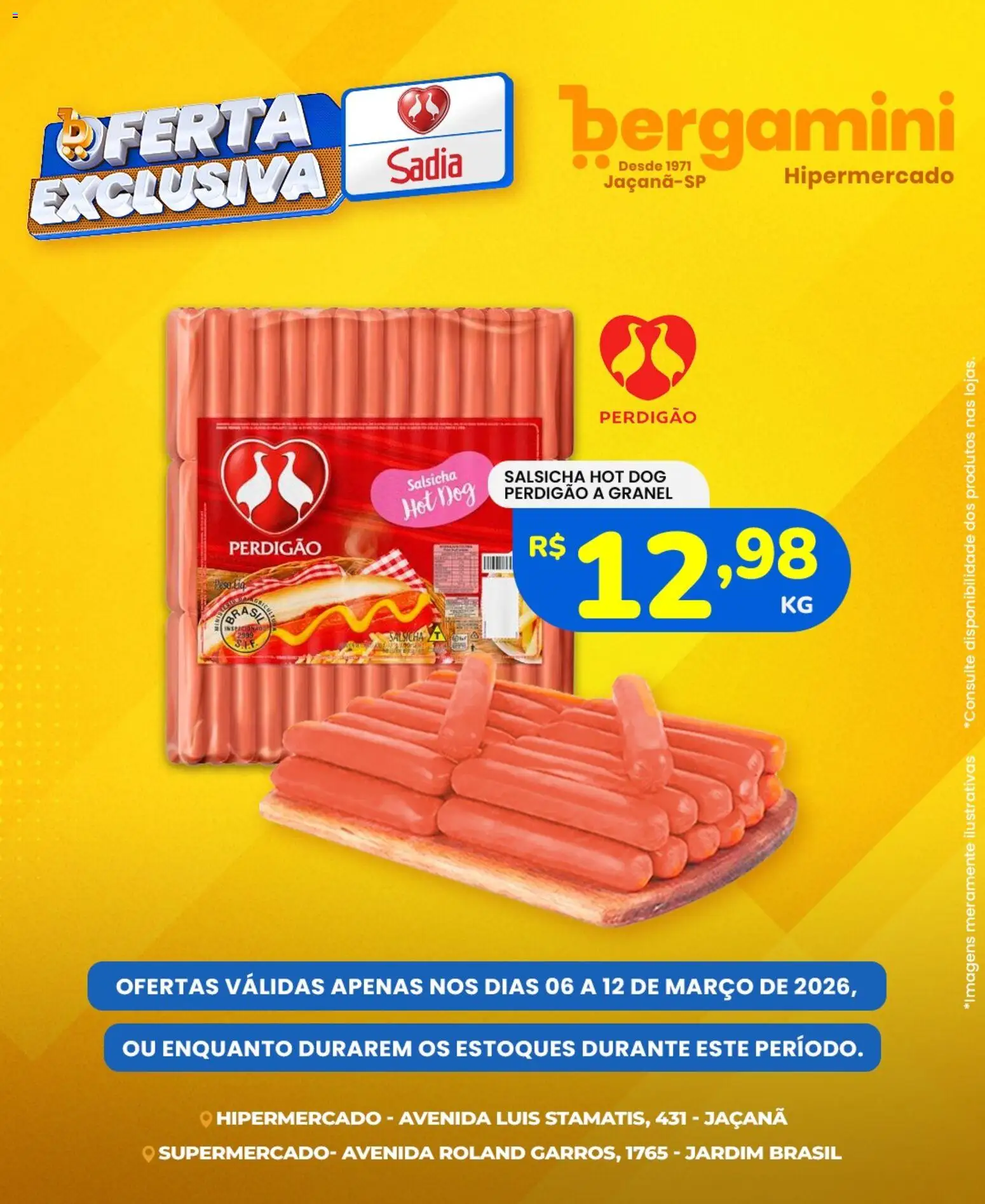 Supermercado Bergamini Folheto - válido de 06.03.2026 | Página: 1 | Produtos: Salsicha