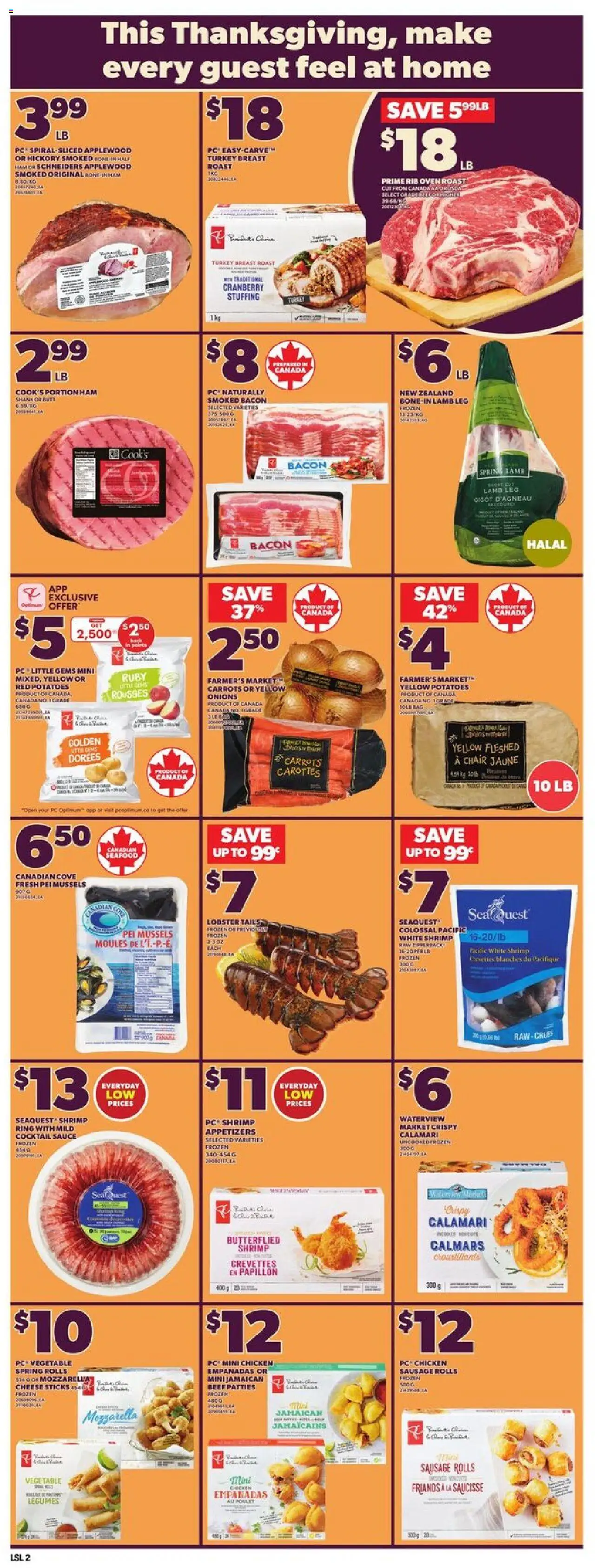 Loblaws flyer valid from 02.10.2025 | Page: 5 | Products: PC, Turkey, Potatoes, Bag