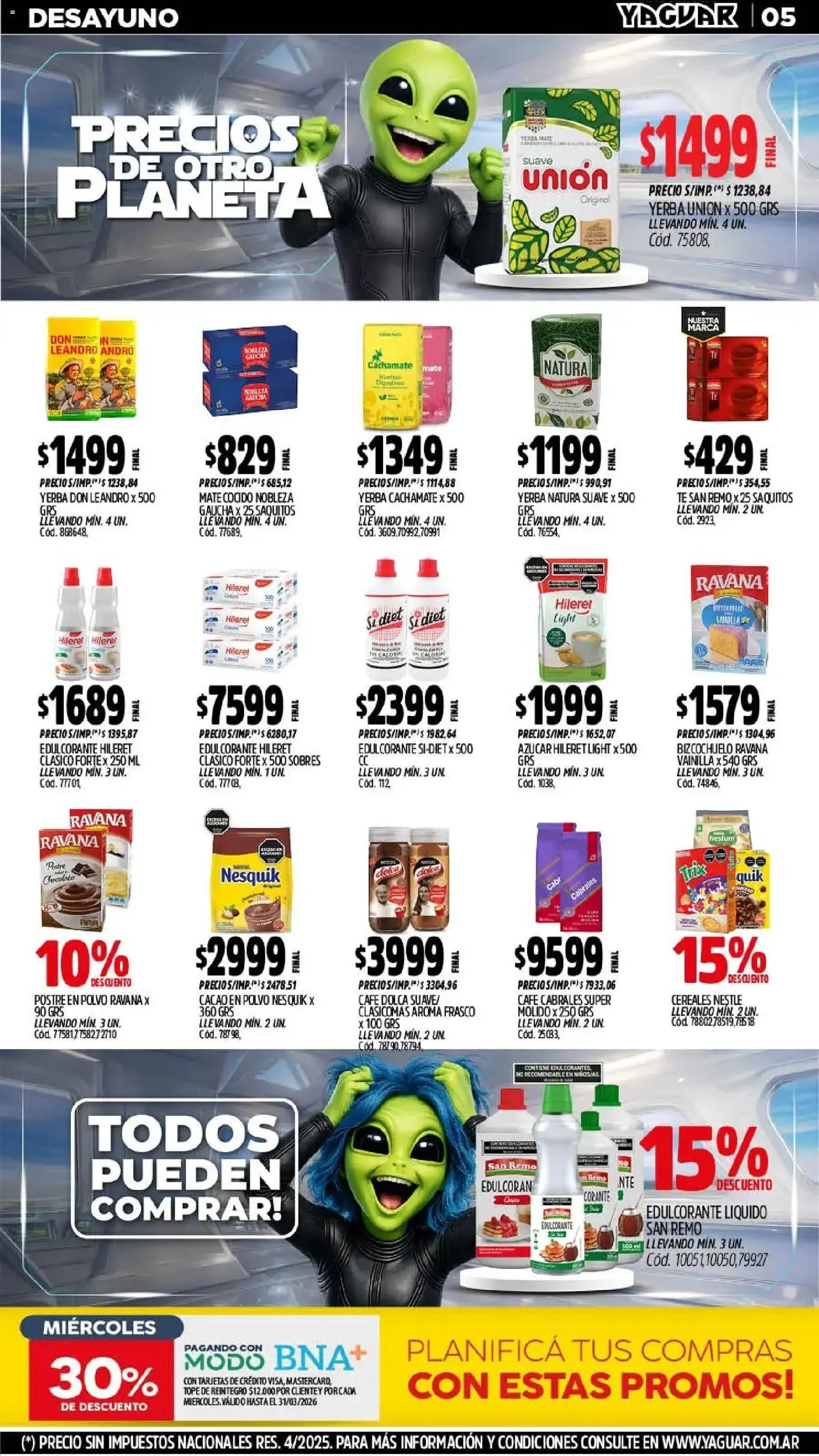 Yaguar - Oferta Semanal Chaco │ válido desde el 02.03.2026 | Página: 5 | Productos: Azucar, Yerba, Café, Té