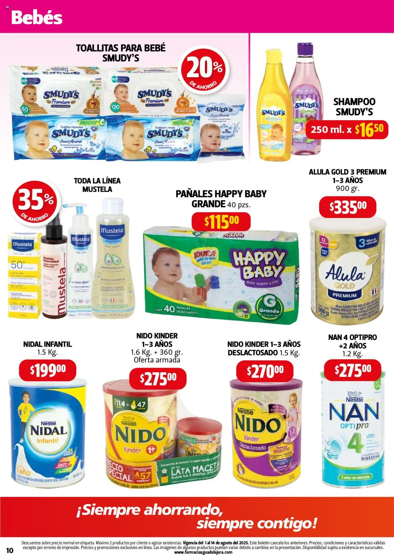 Nuevas ofertas de Farmacia Guadalajara válidas en toda la República Mexicana desde el 01.08.2025. ¡Encuentra las mejores ofertas en Farmacia Guadalajara - Catálogo! | Página: 10 | Productos: Pañales, Vitaminas, Polvo, Sobre