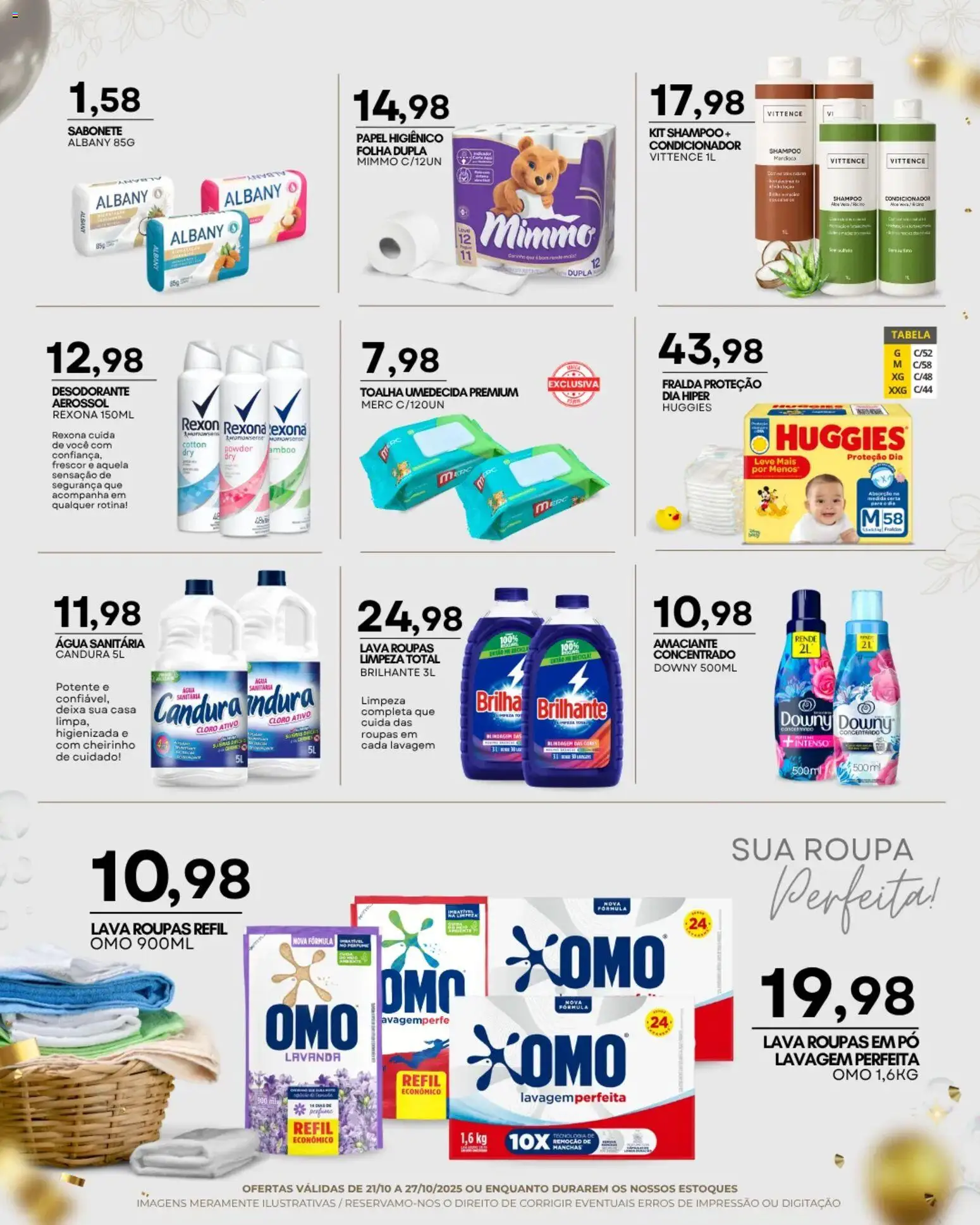 Mercadão Atacadista Folheto - válido de 21.10.2025 | Página: 11 | Produtos: Cloro, Roupas, Rexona, Toalha umedecida