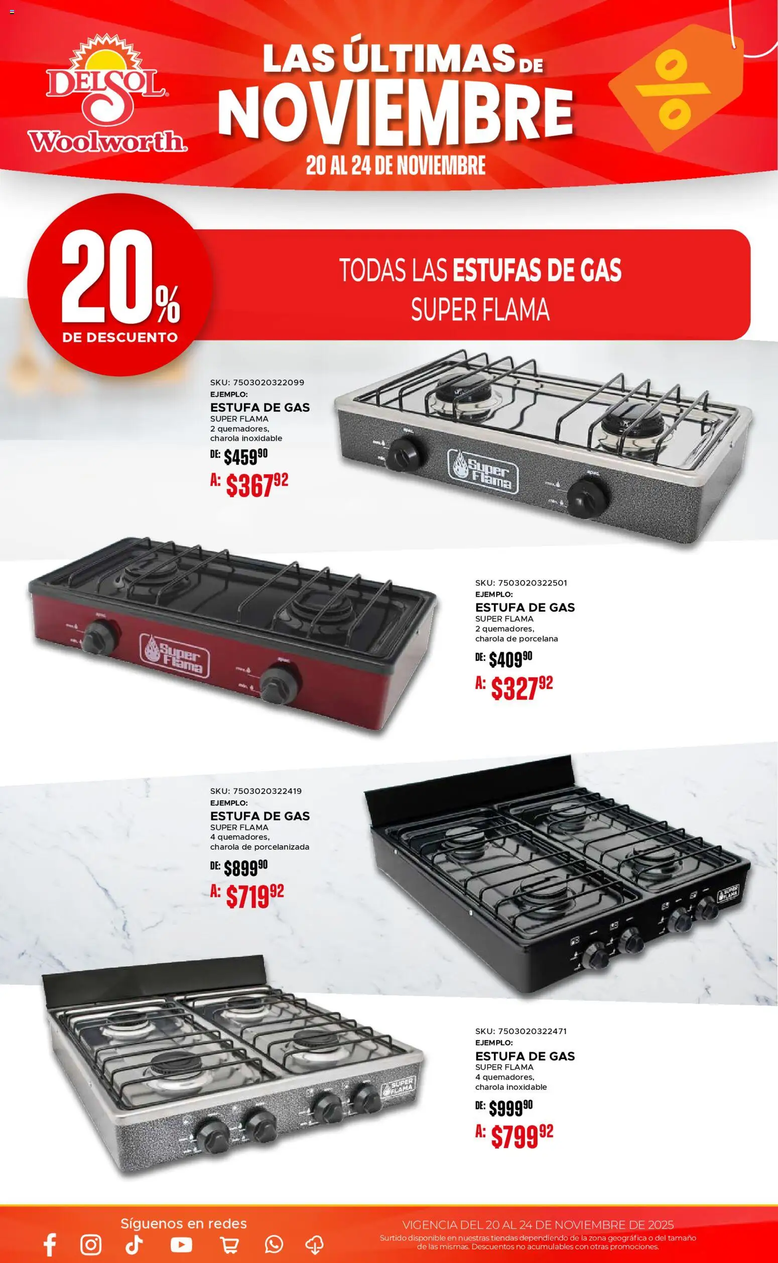 Nuevas ofertas de Del Sol y Woolworth válidas en toda la República Mexicana desde el 20.11.2025. ¡Encuentra las mejores ofertas en Del Sol y Woolworth Buen Fin ! | Página: 12