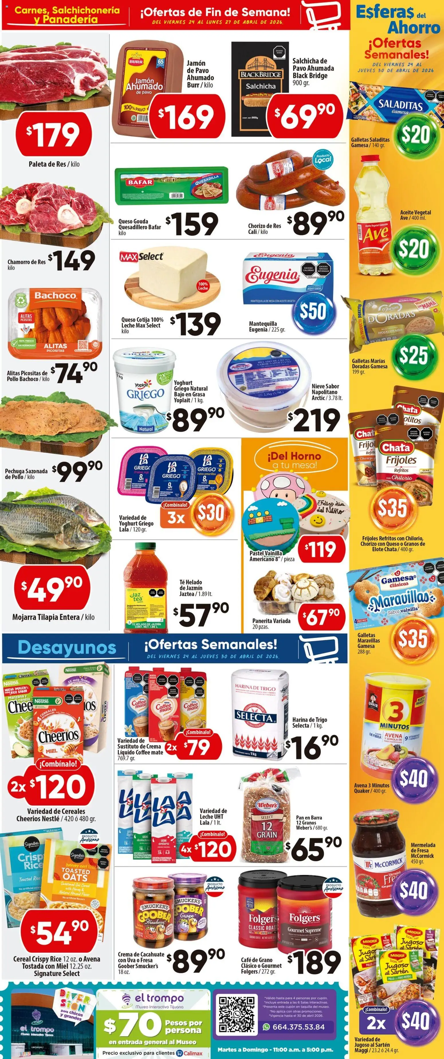 Nuevas ofertas de Calimax válidas en toda la República Mexicana desde el 24.04.2026. ¡Encuentra las mejores ofertas en Calimax folleto Tijuana! | Página: 2 | Productos: Pollo, Fresa, Jamón, Mesa
