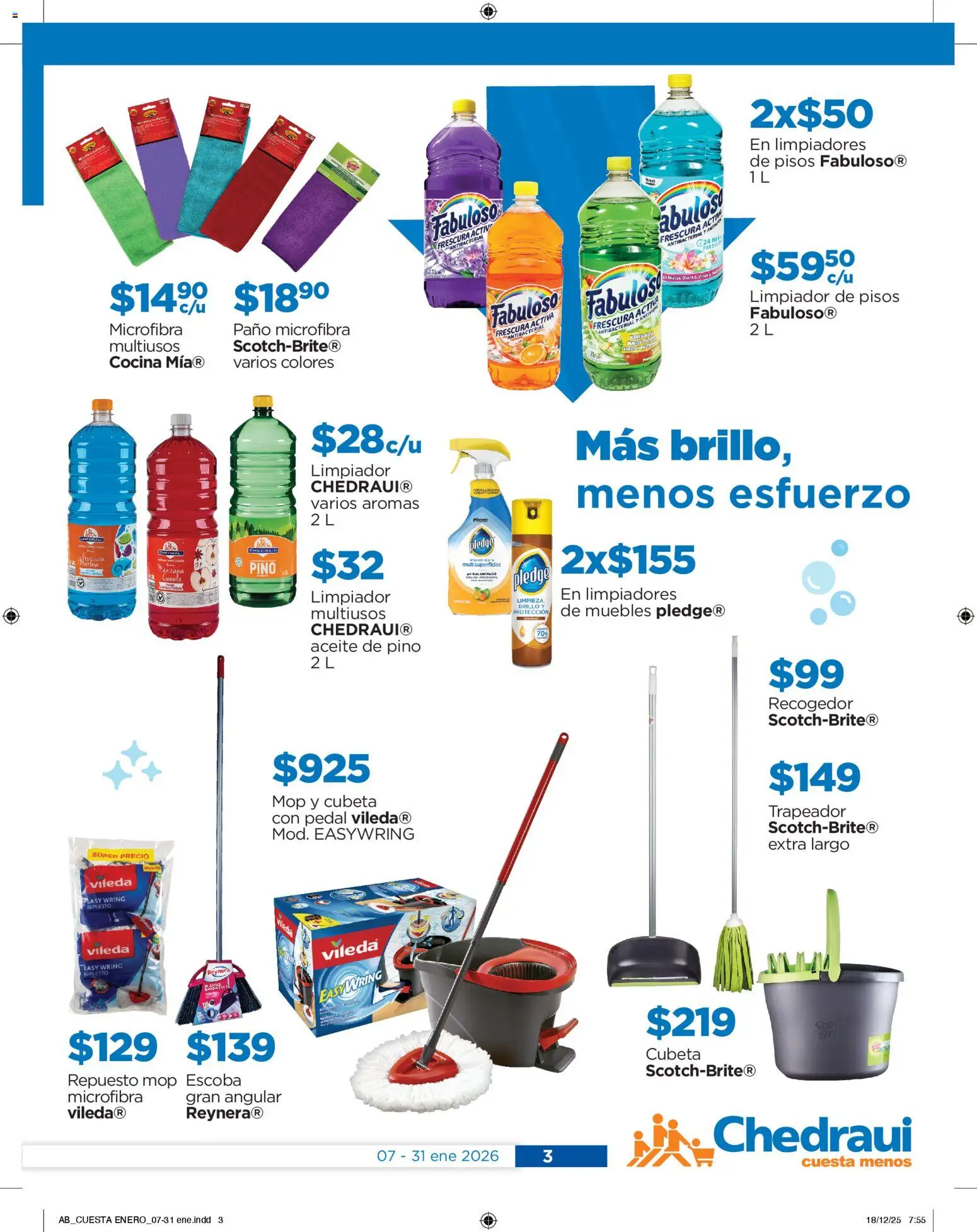 Nuevas ofertas de Chedraui válidas en toda la República Mexicana desde el 07.01.2026. ¡Encuentra las mejores ofertas en Chedraui folleto! | Página: 3 | Productos: Aceite, Escoba, Trapeador, Cocina