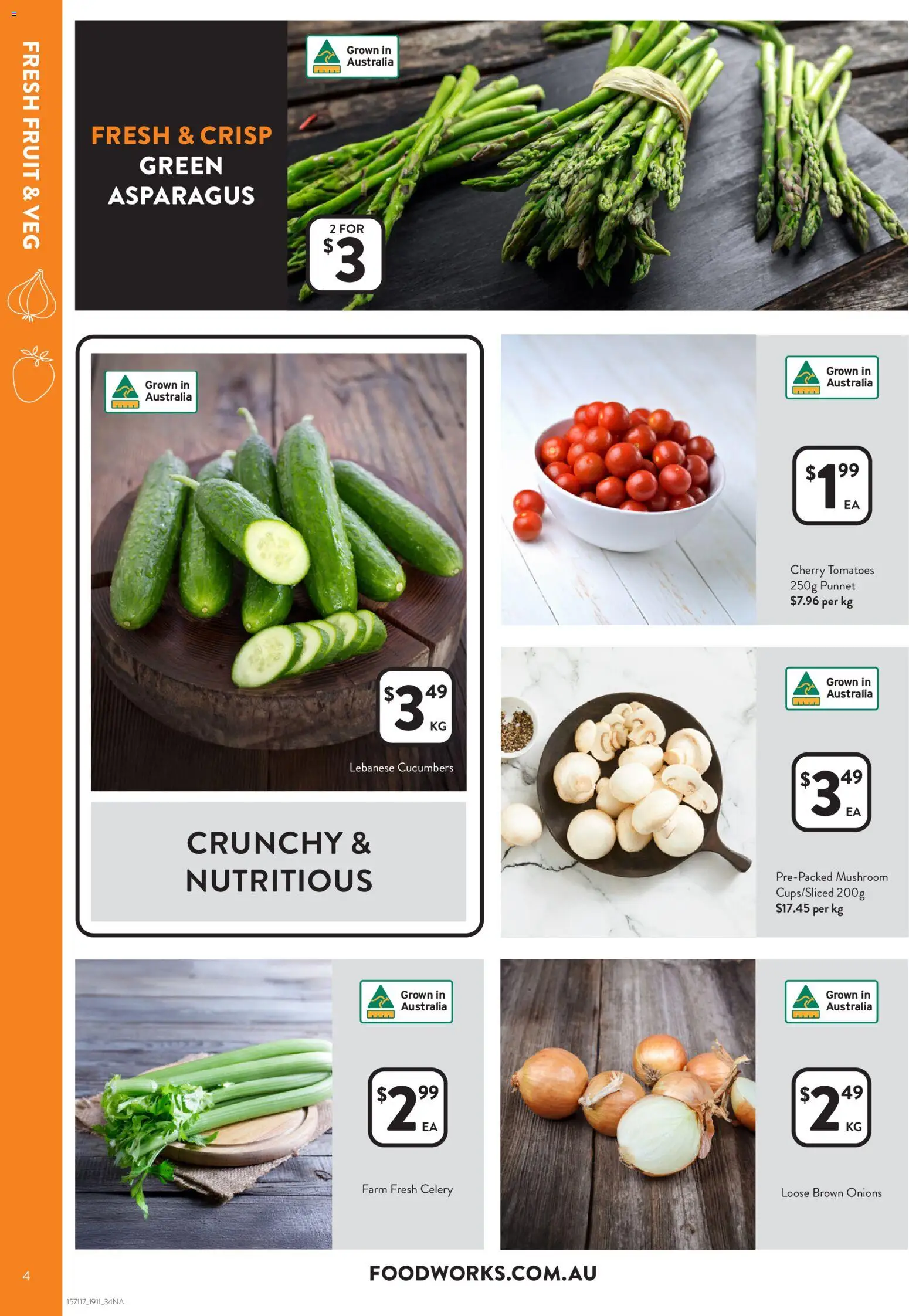 Foodworks catalogue - valid from 19.11.2025 | Page: 4 | Products: Tomatoes, Cucumbers, Onions