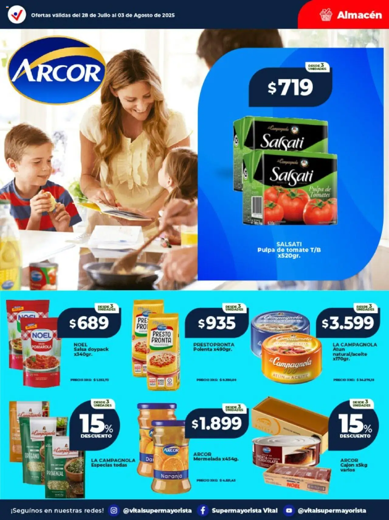Vital ofertas - Posadas │ válido desde el 28.07.2025 | Página: 21 | Productos: Aceite, Polenta, Atún, Tomates