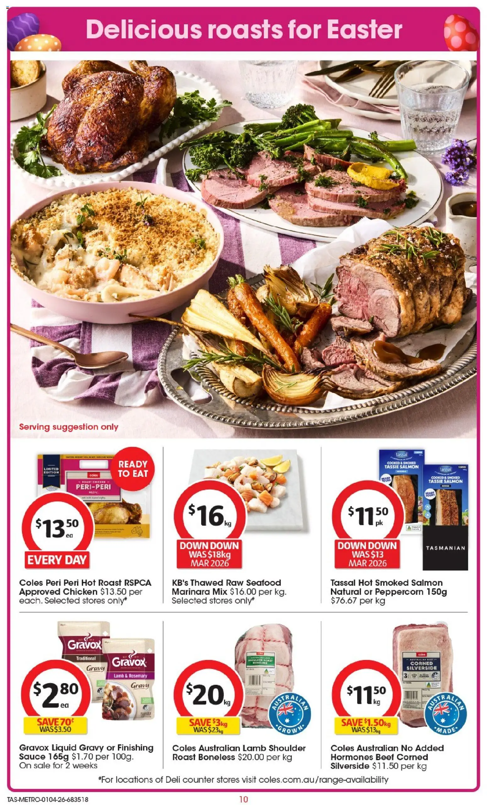 Coles catalogue - valid from 01.04.2026 | Page: 10 | Products: Lamb, Beef, Sauce, Seafood