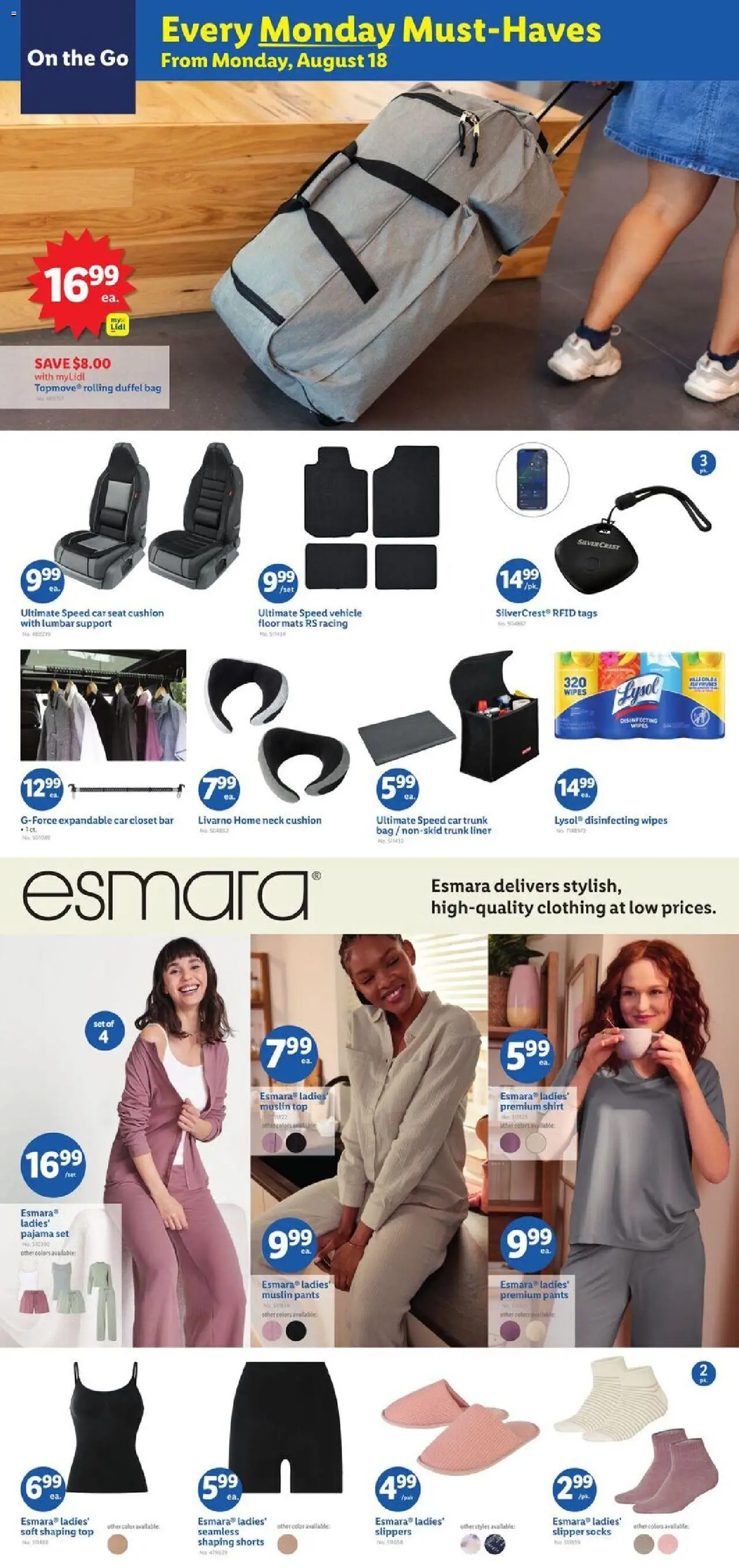 Lidl Weekly Ad - valid from 13.08.2025 | Page: 5 | Products: Pants, Shorts, Closet, Cushion