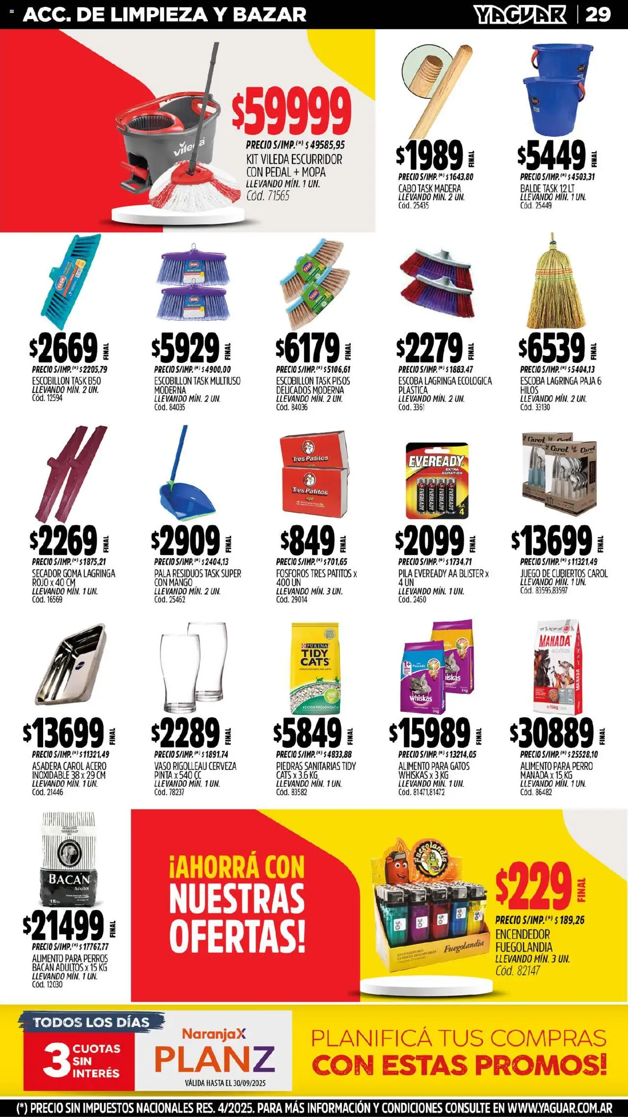 Yaguar - Chaco │ válido desde el 08.09.2025 | Página: 30 | Productos: Fósforos, Mopa, Escobillon, Cerveza