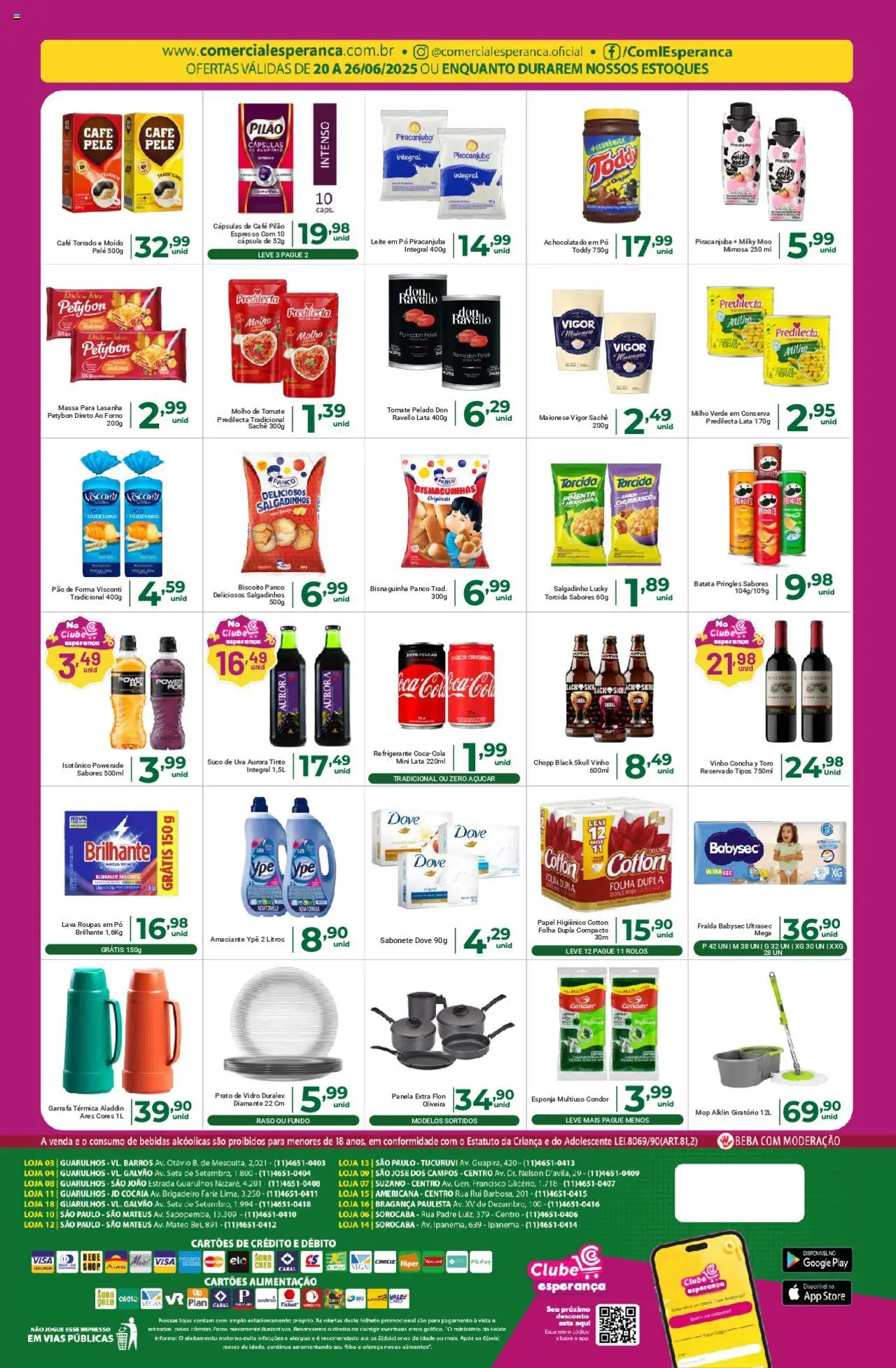 Comercial Esperança Folheto - válido de 20.06.2025 | Página: 2 | Produtos: Biscoito, Pão, Vinho, Dove