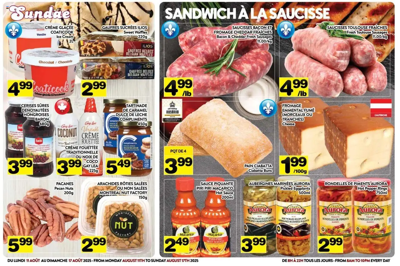 Pa Supermarché flyer valid from 11.08.2025 | Page: 3 | Products: Nuts, Ice cream, Cheese, Chocolate