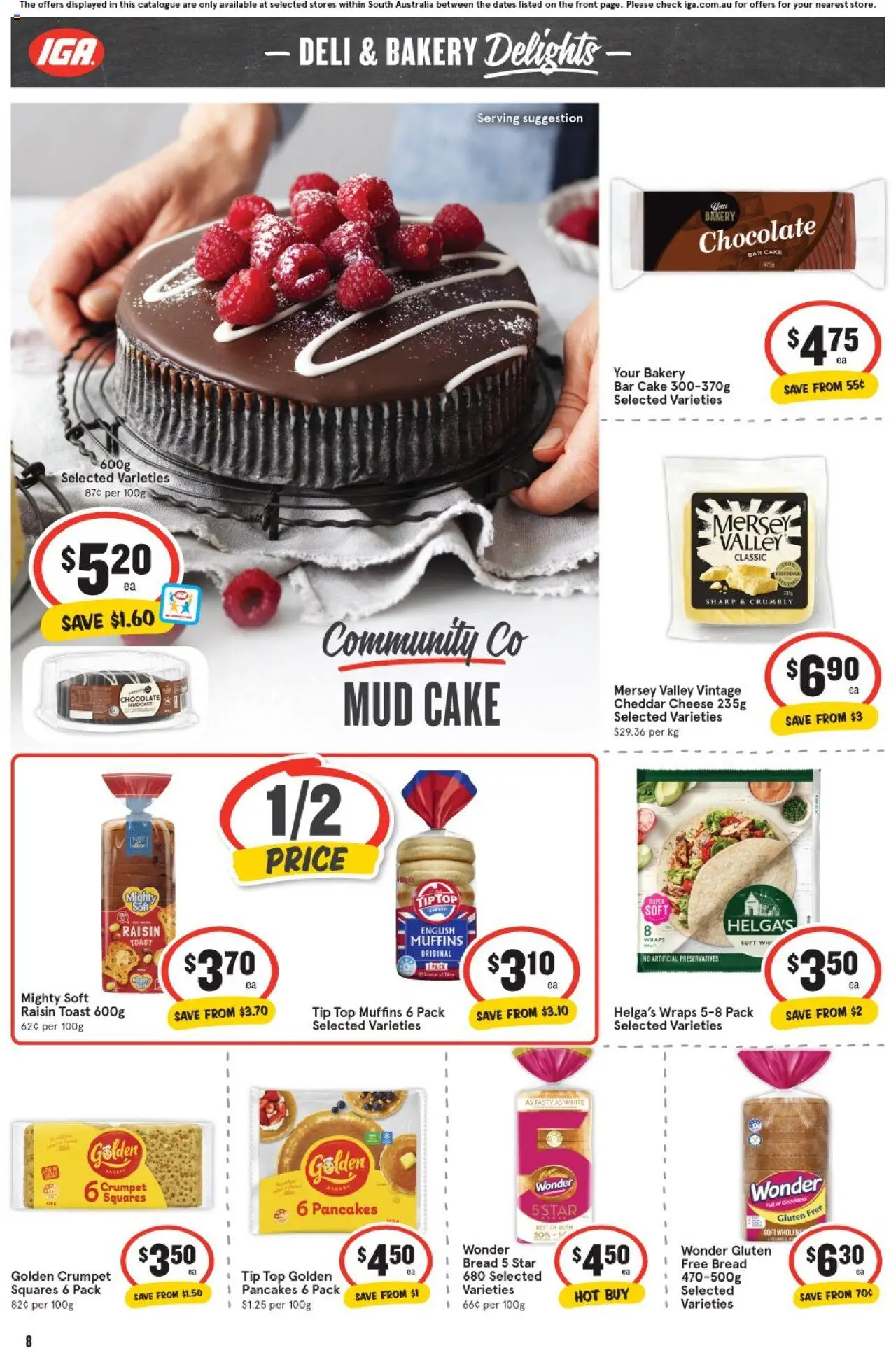 IGA catalogue - valid from 06.08.2025 | Page: 8 | Products: Chocolate, Muffins, Date, Bakery