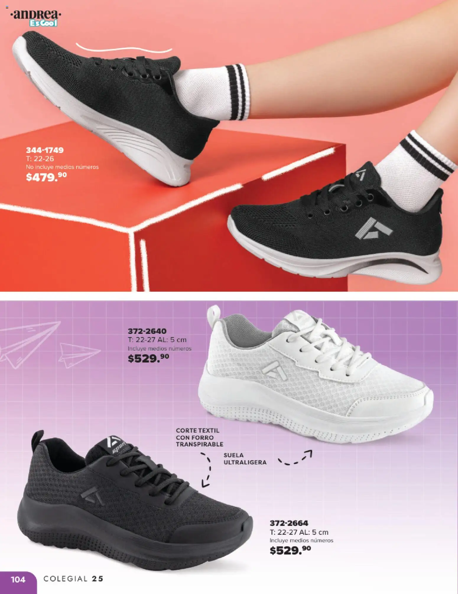 Nuevas ofertas de Andrea válidas en toda la República Mexicana desde el 25.05.2025. ¡Encuentra las mejores ofertas en Andrea catálogo Colegial ! | Página: 104