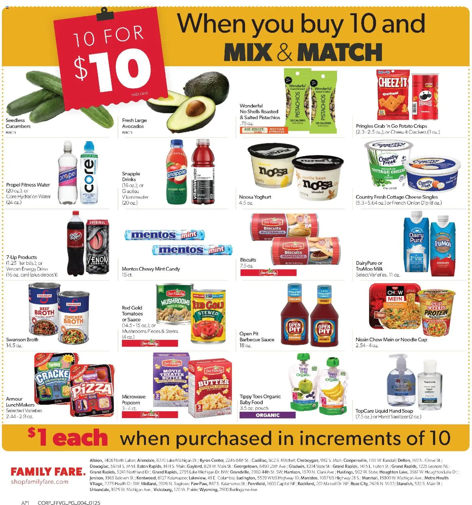Family Fare Weekly Ad - valid from 25.01.2026 | Page: 4 | Products: Milk, Cottage cheese, Water, 2人掛けソファ